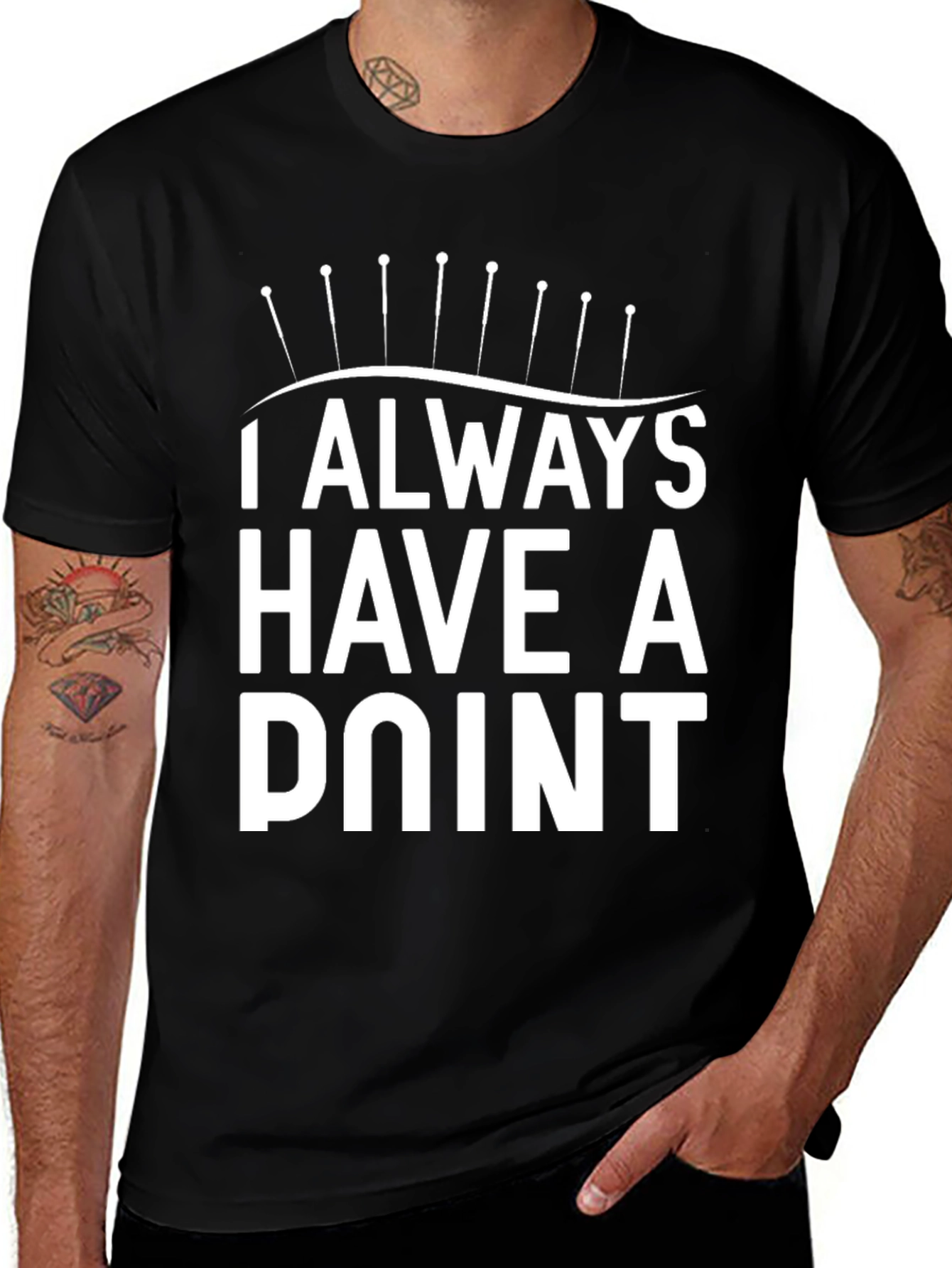 Always Have A Point Black Graphic T-Shirt