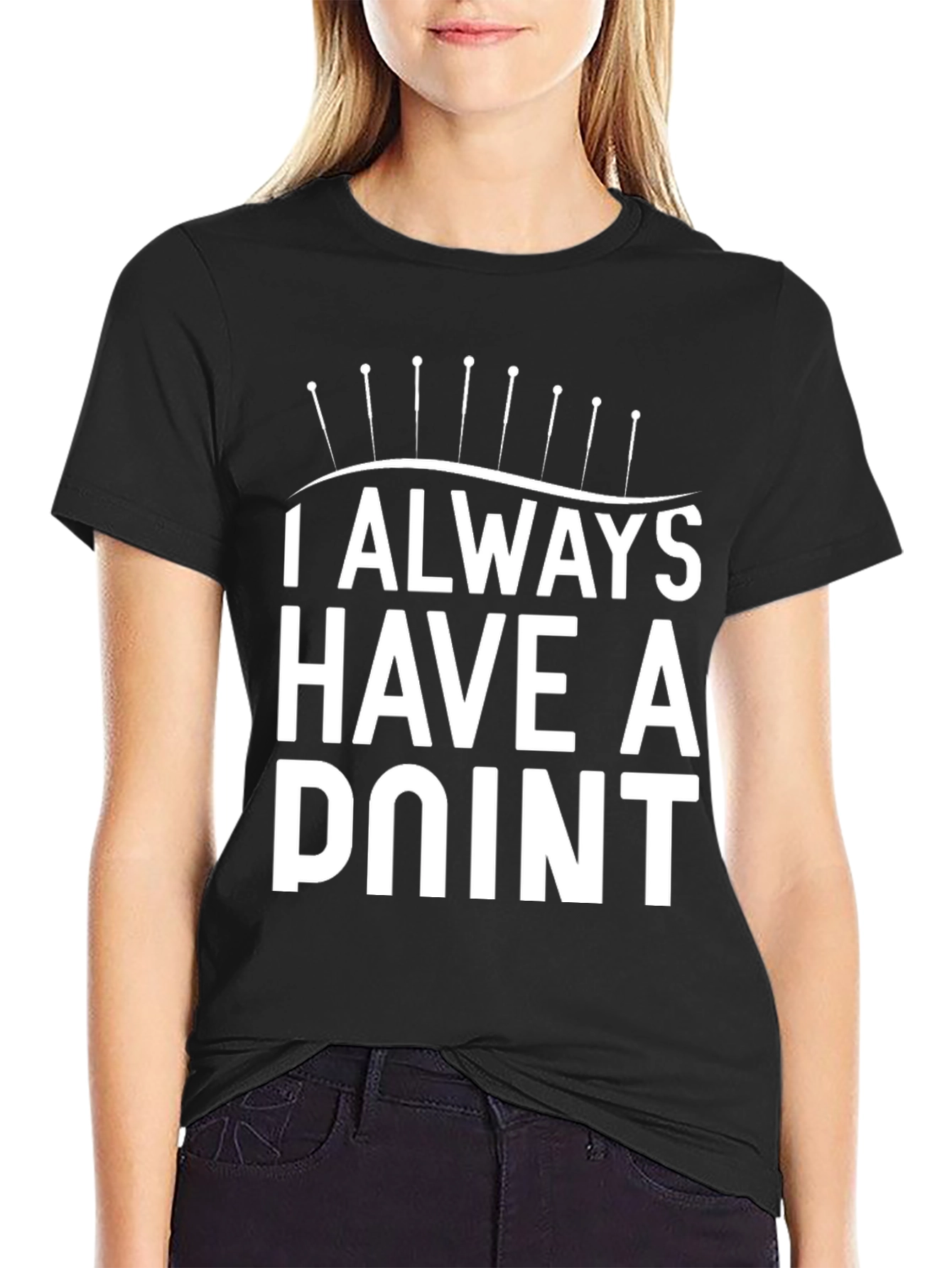 Always Have A Point Black Graphic T-Shirt