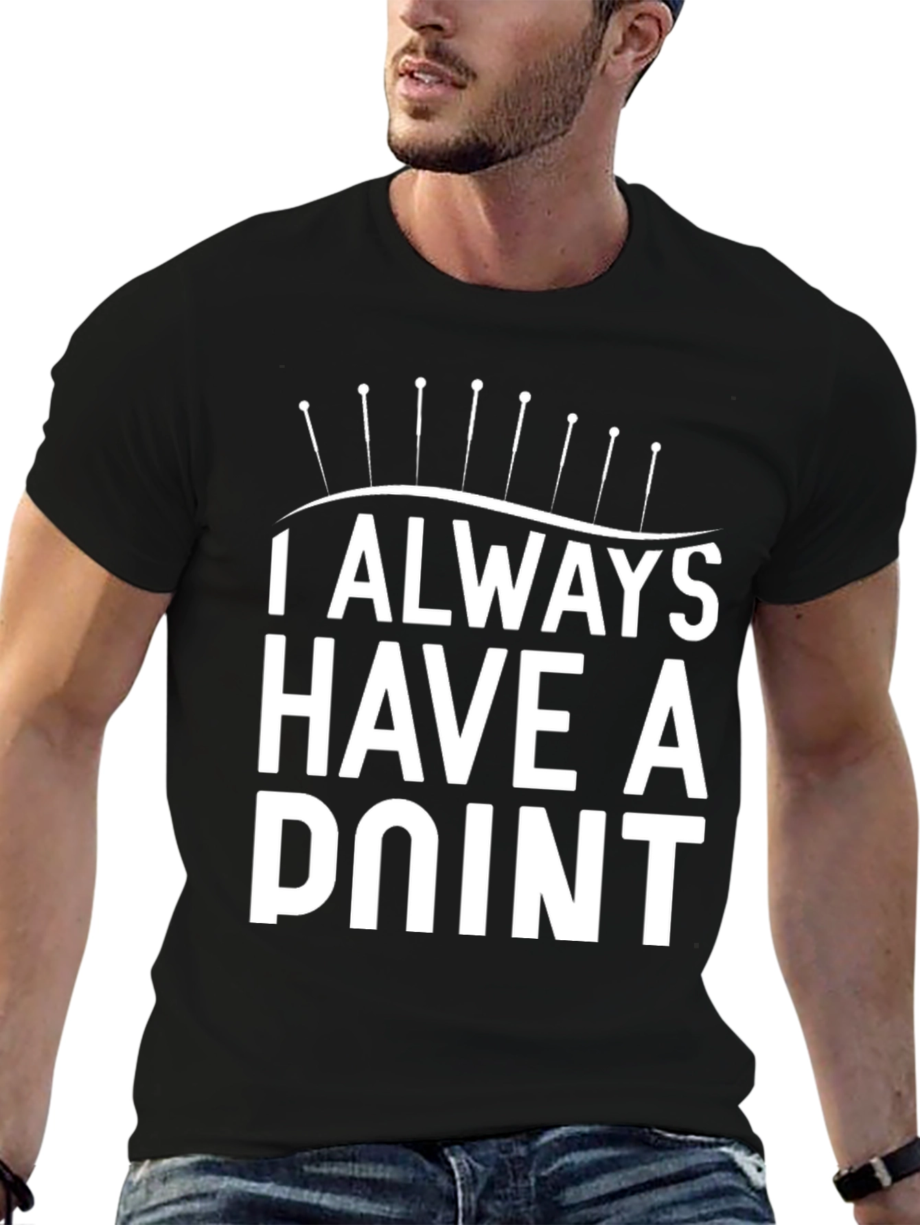 Always Have A Point Black Graphic T-Shirt