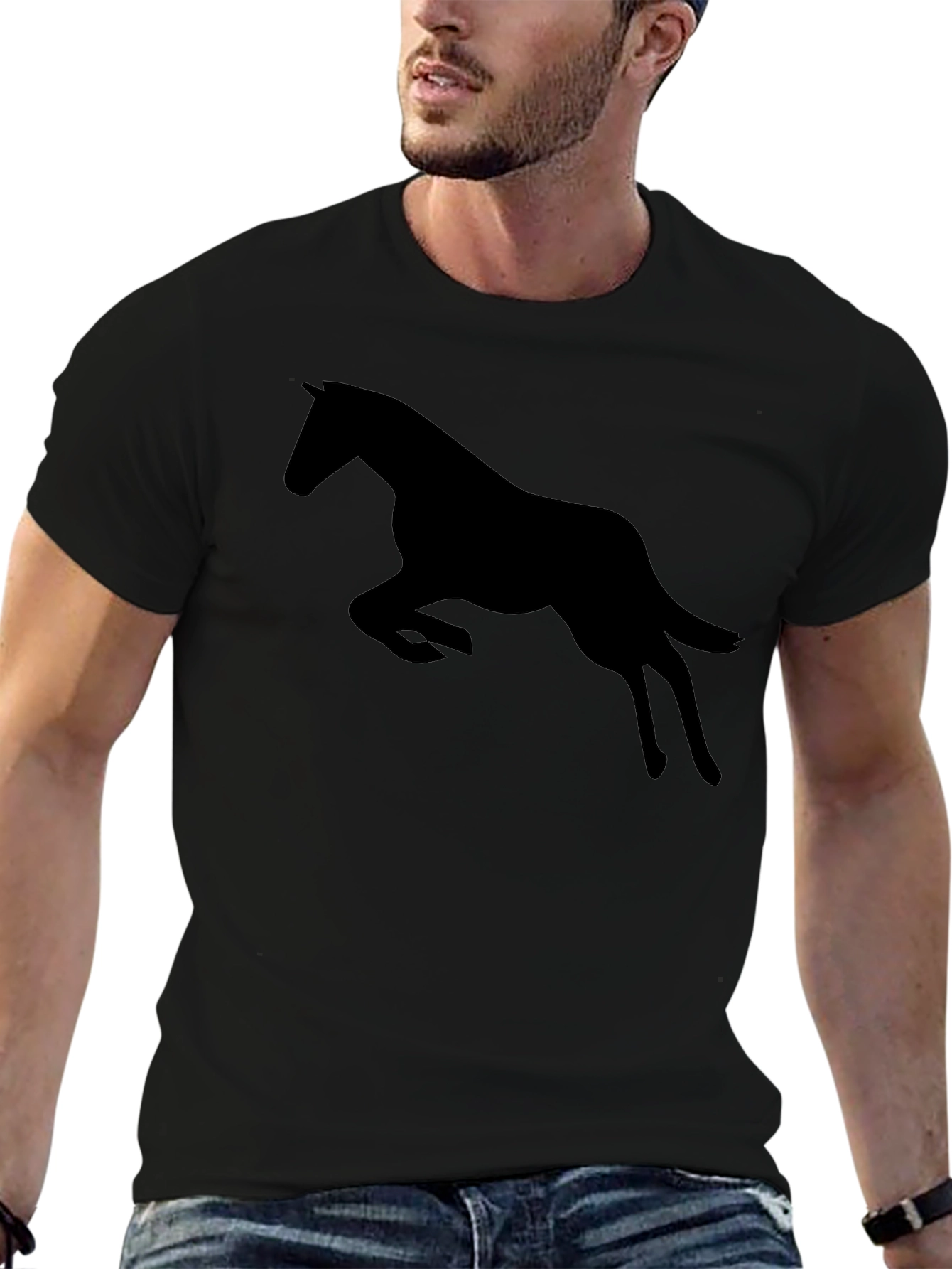 Black Horse Silhouette Graphic Tee