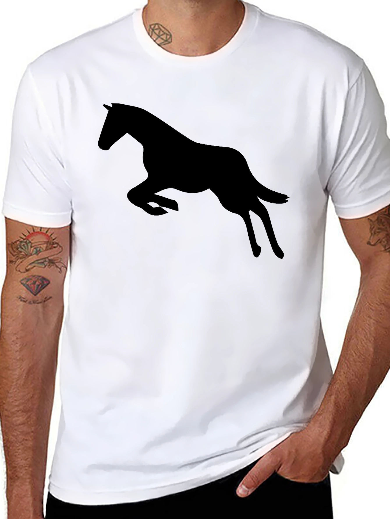 Black Horse Silhouette Graphic Tee