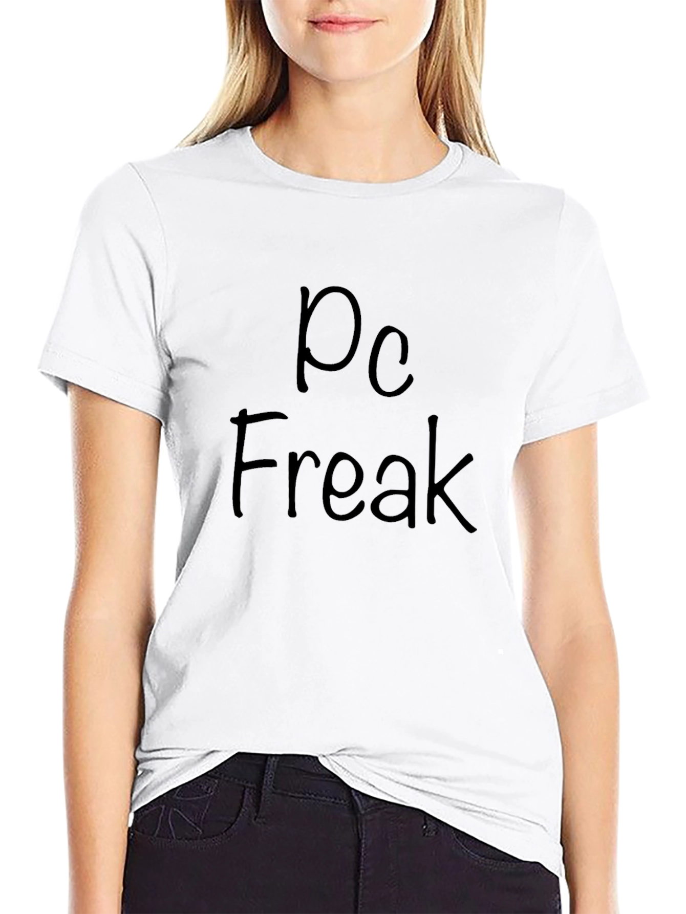 PC Freak Graphic Tee - Black Crew Neck T-Shirt