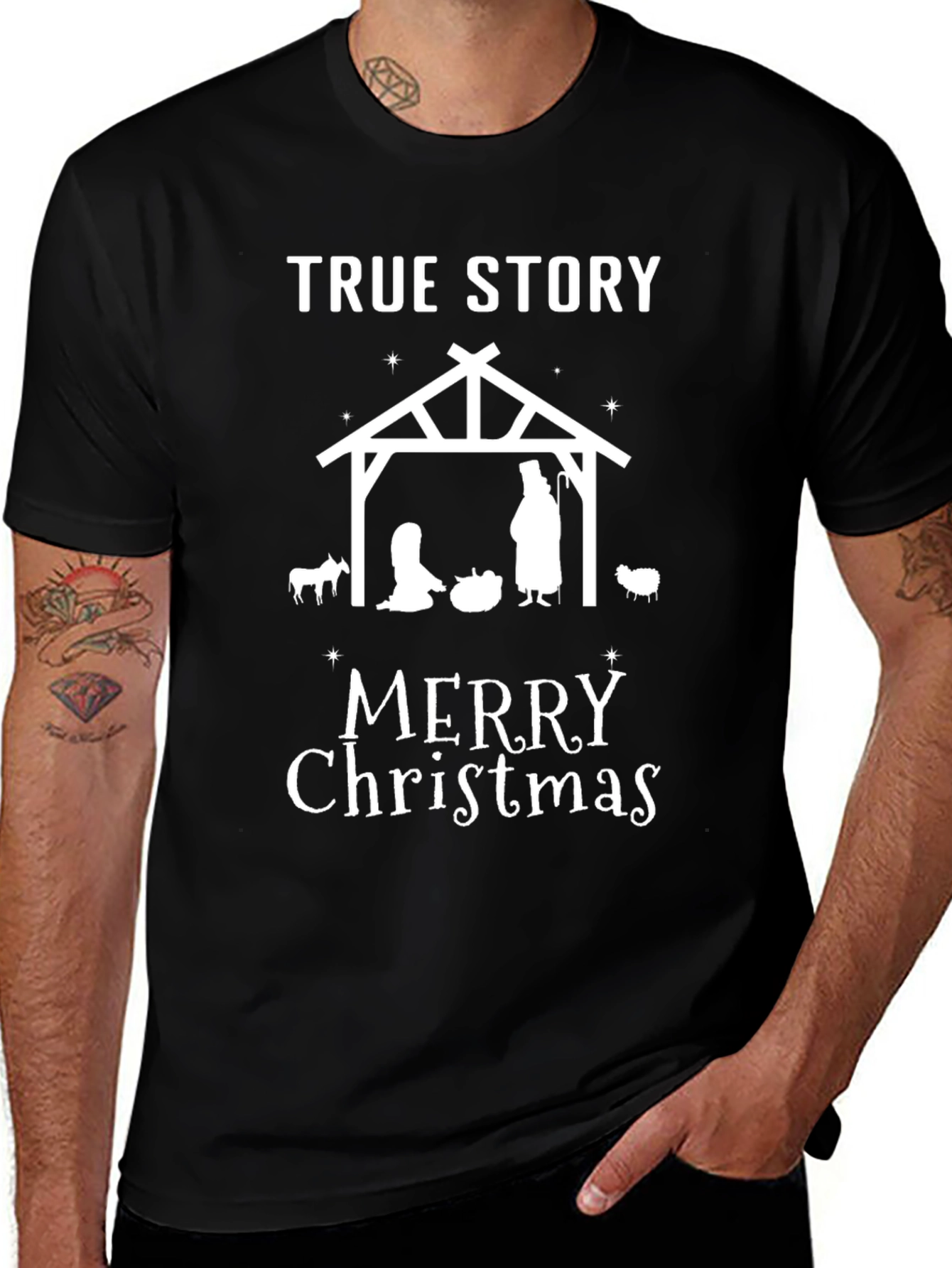 True Story Merry Christmas Nativity Graphic Tee