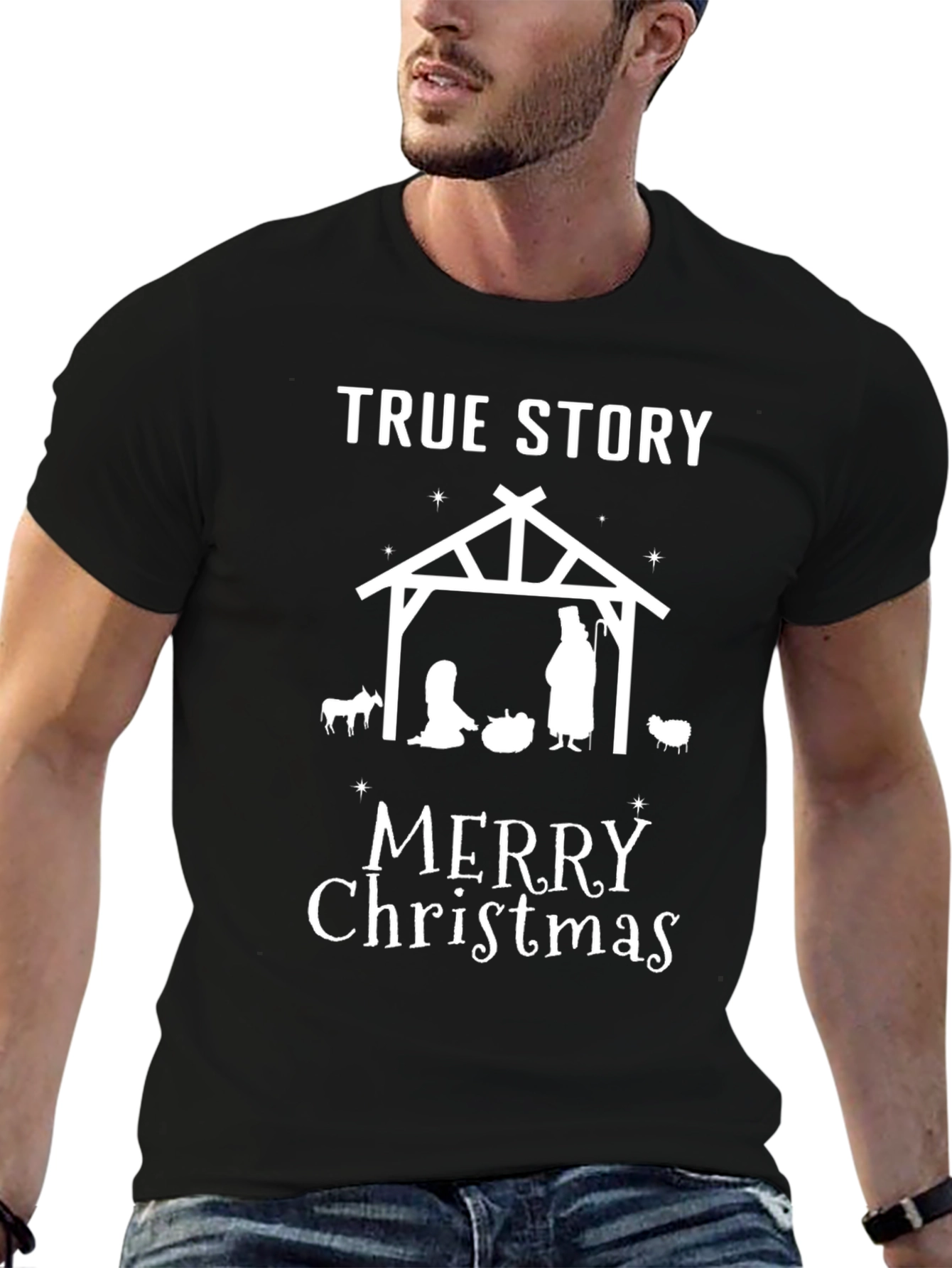 True Story Merry Christmas Nativity Graphic Tee