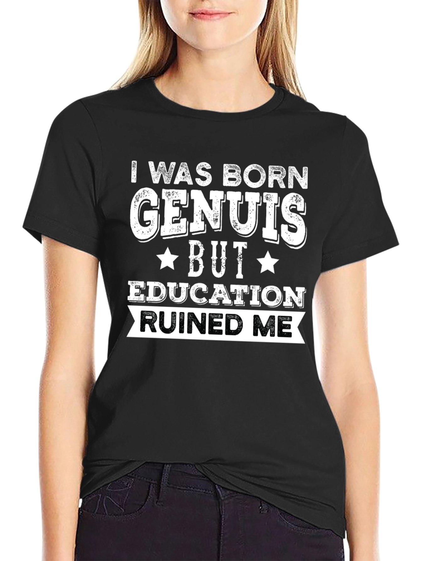 I Was Born Genius Funny T-Shirt
