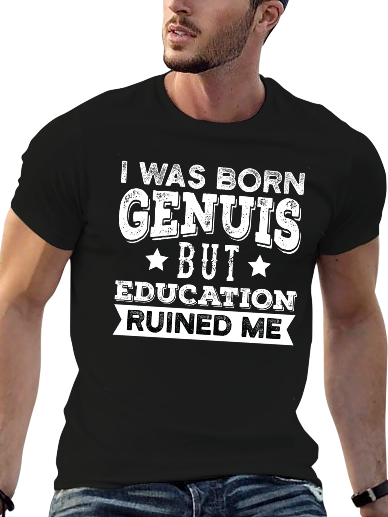 I Was Born Genius Funny T-Shirt