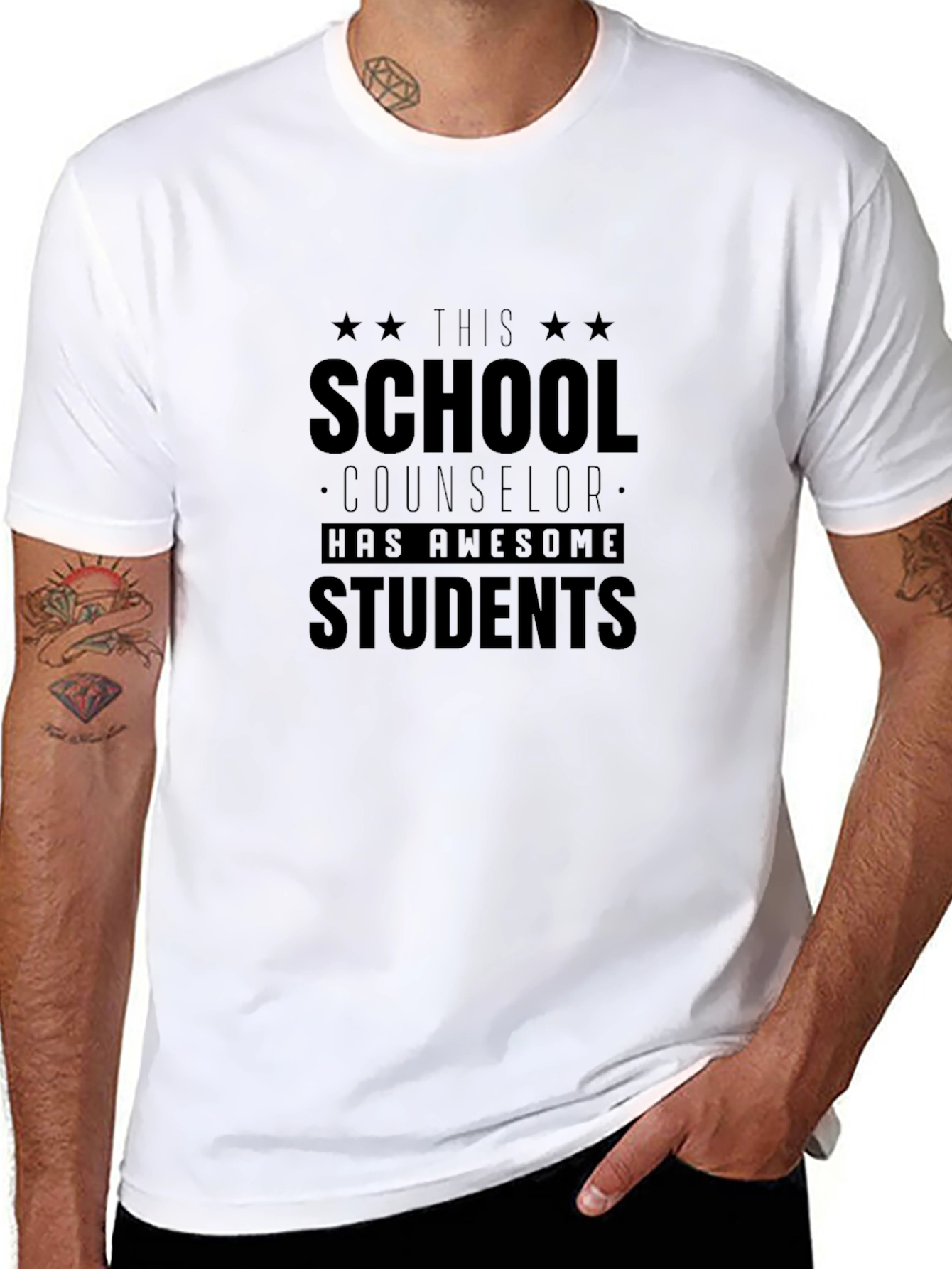 School Counselor Awesome Students Black T-Shirt