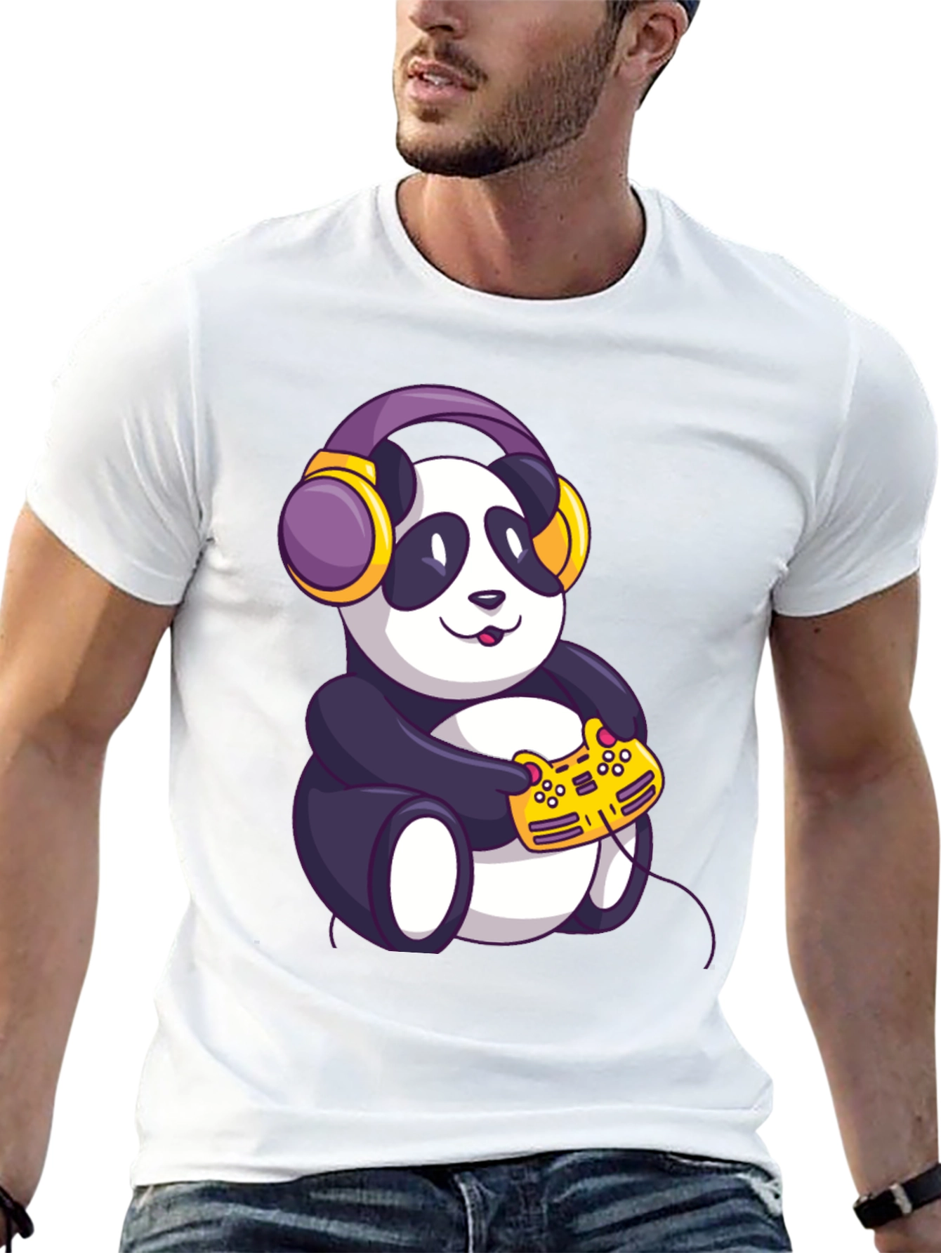 Gamer Panda T-Shirt - Playful Graphic Tee