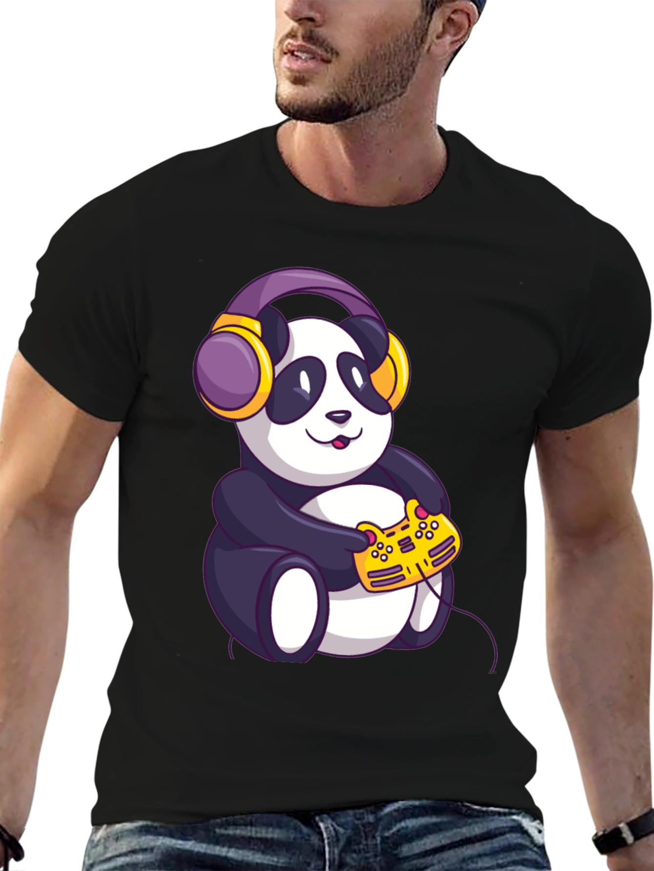 Gamer Panda T-Shirt - Playful Graphic Tee