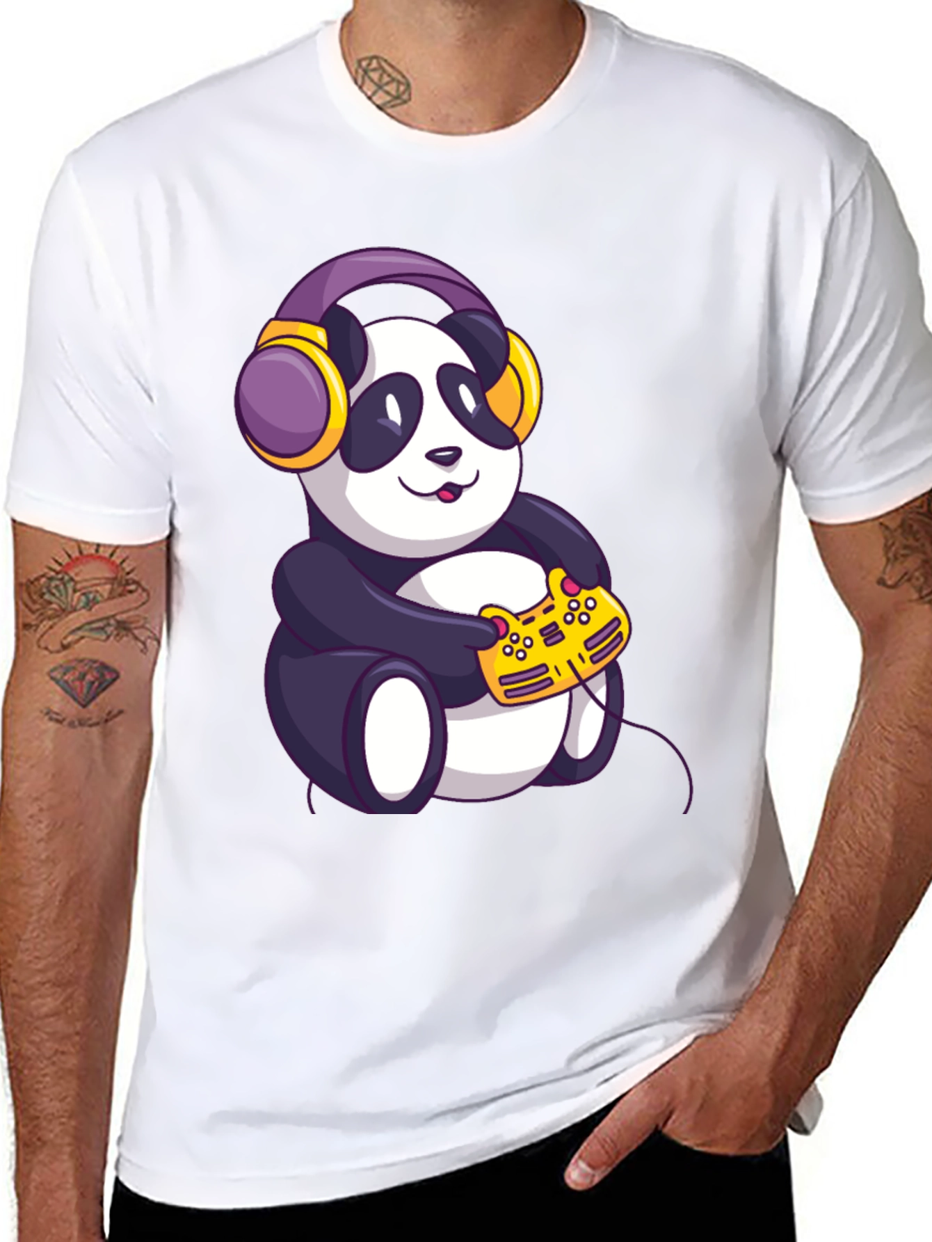 Gamer Panda T-Shirt - Playful Graphic Tee
