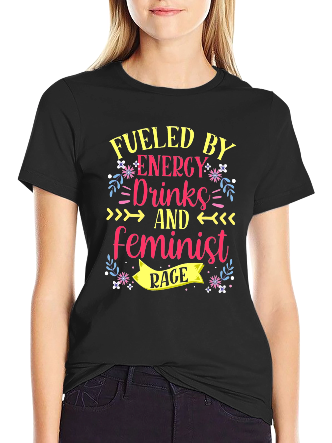 Fueled by Energy Drinks Feminist Rage T-Shirt
