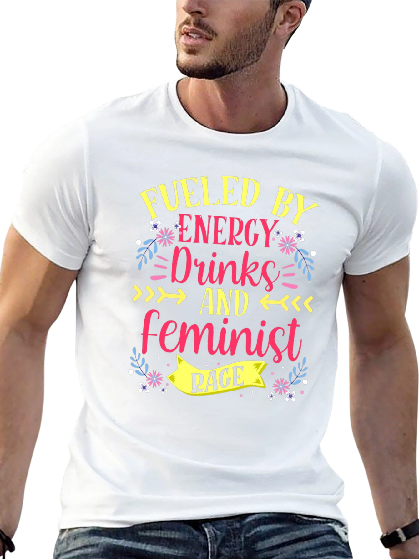 Fueled by Energy Drinks Feminist Rage T-Shirt