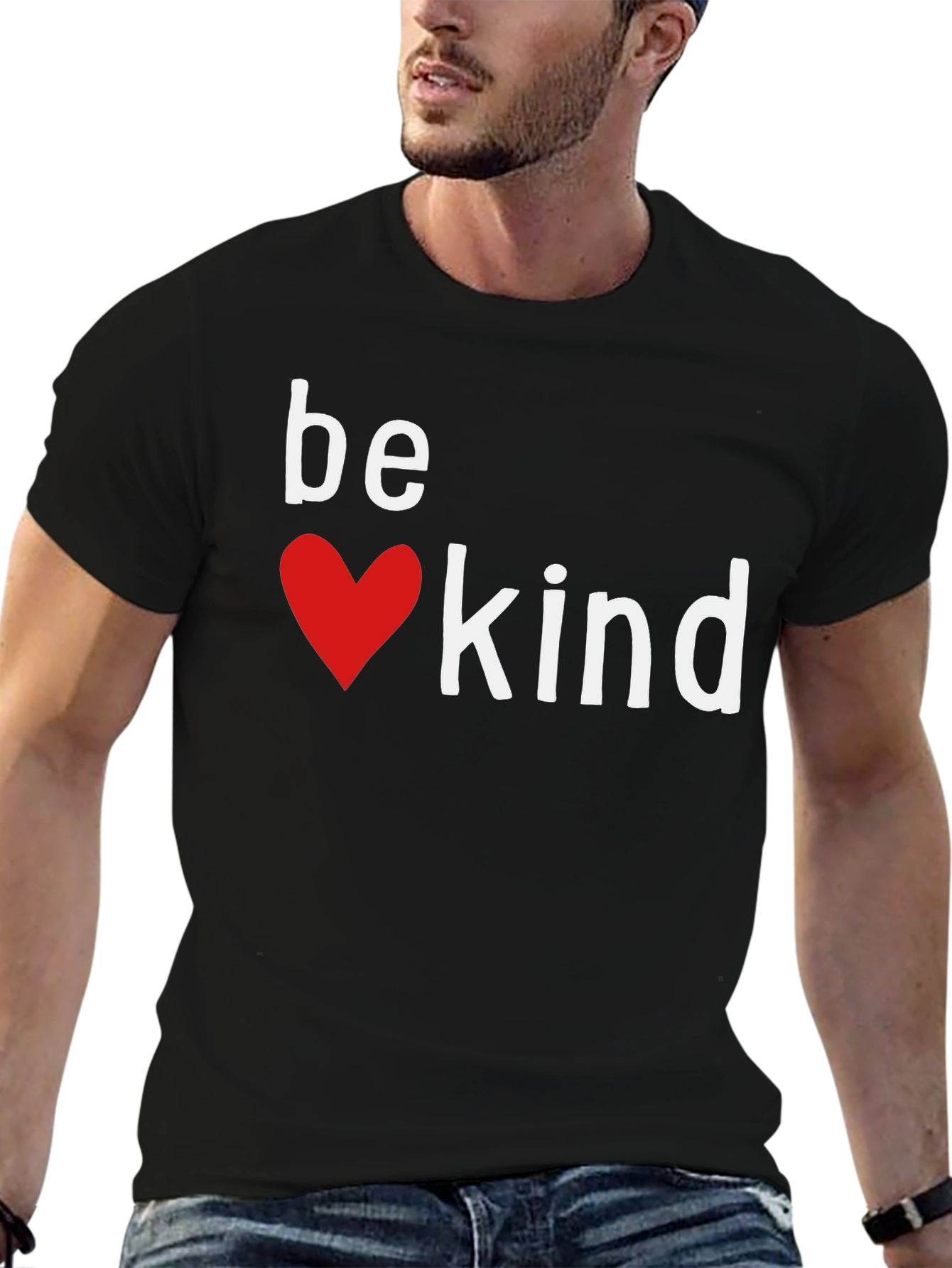 Be Kind Heart Graphic Tee - Black
