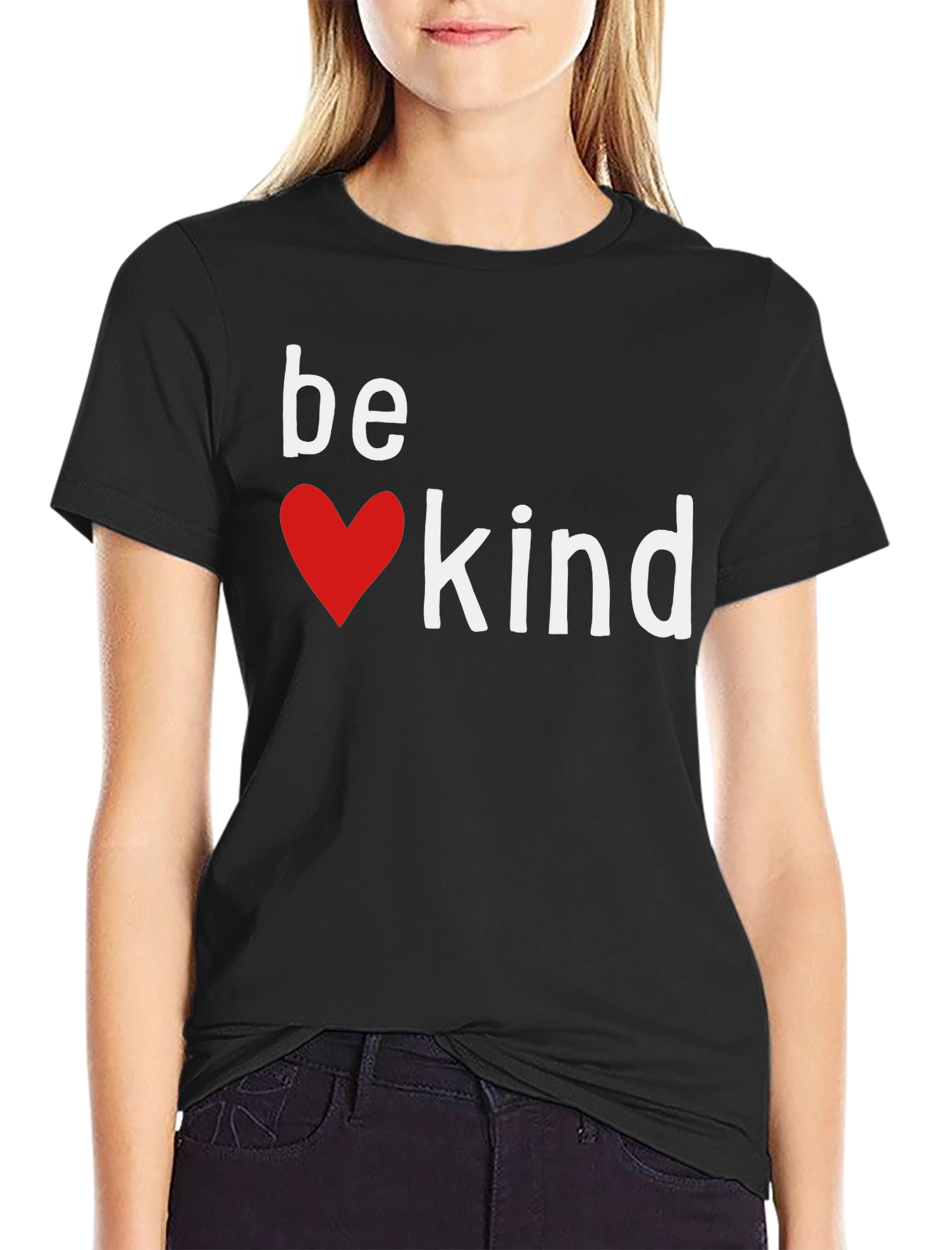 Be Kind Heart Graphic Tee - Black