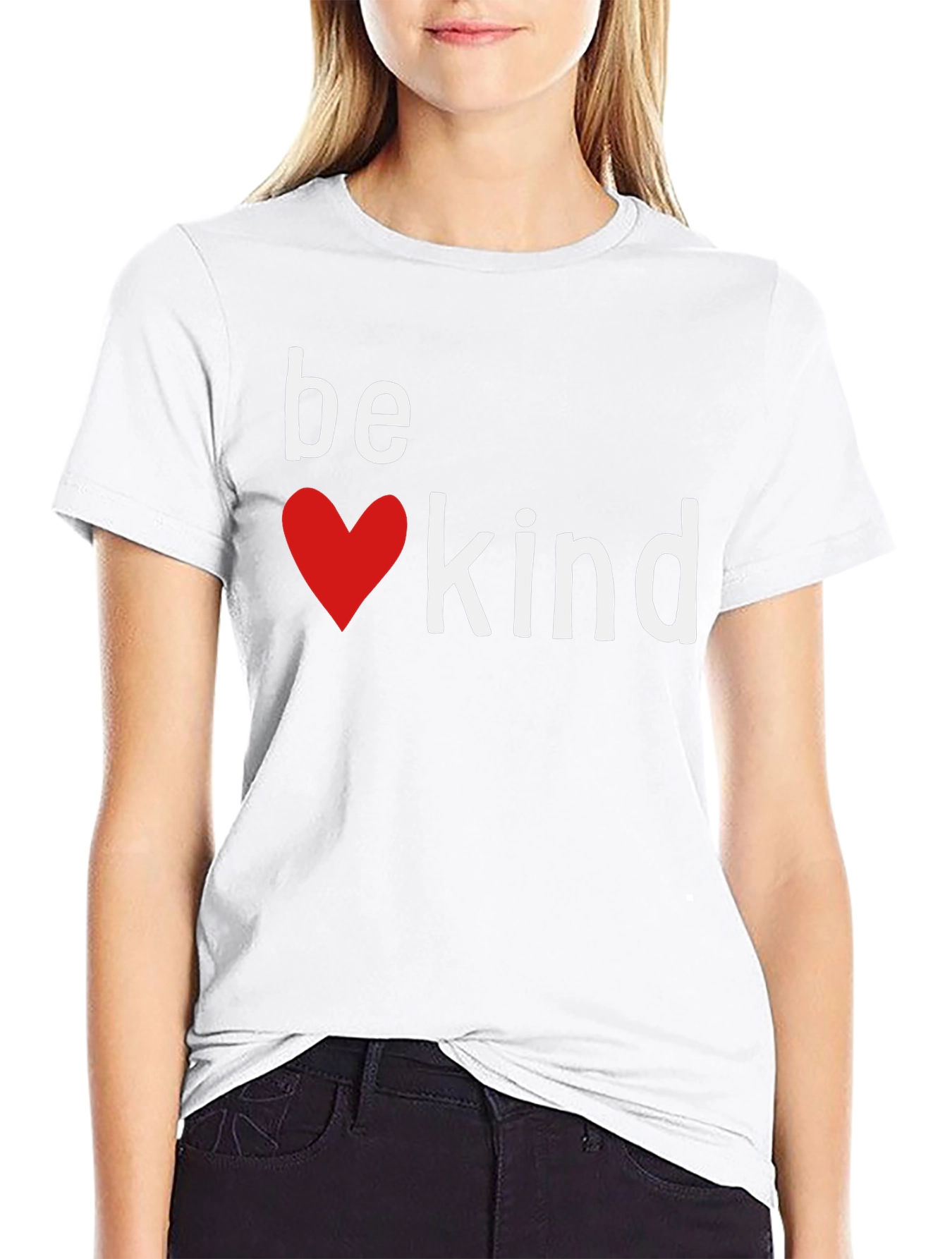 Be Kind Heart Graphic Tee - Black