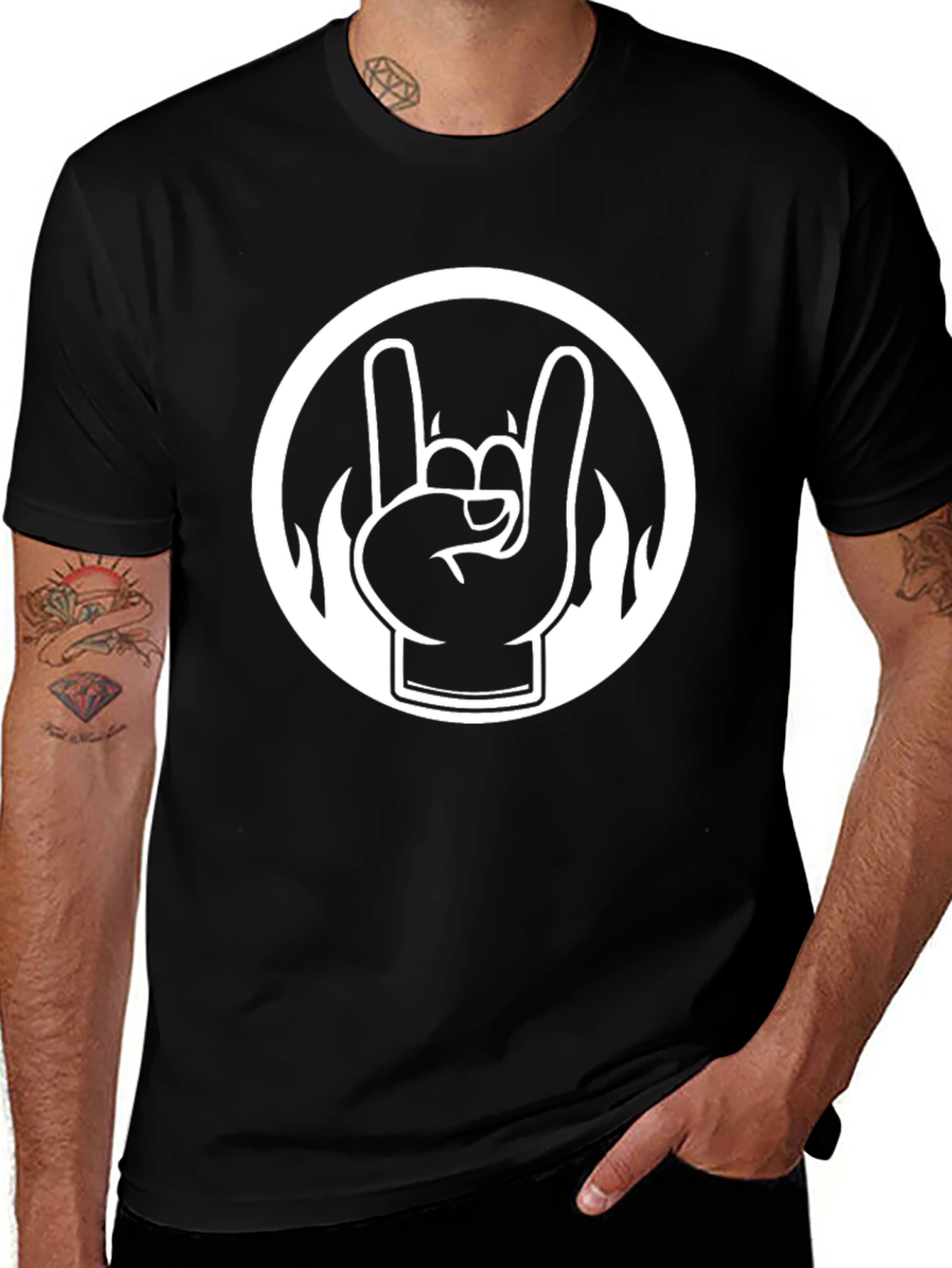 Rock On T-Shirt - Black Graphic Tee
