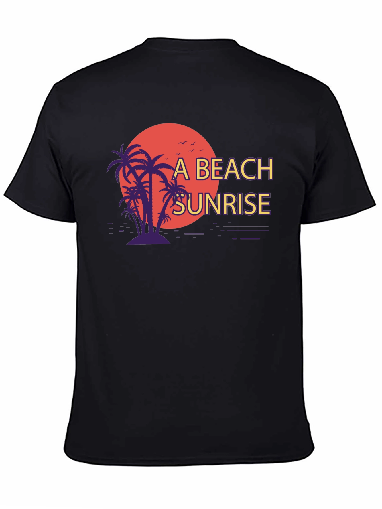 Beach Sunrise Graphic T-Shirt - Black