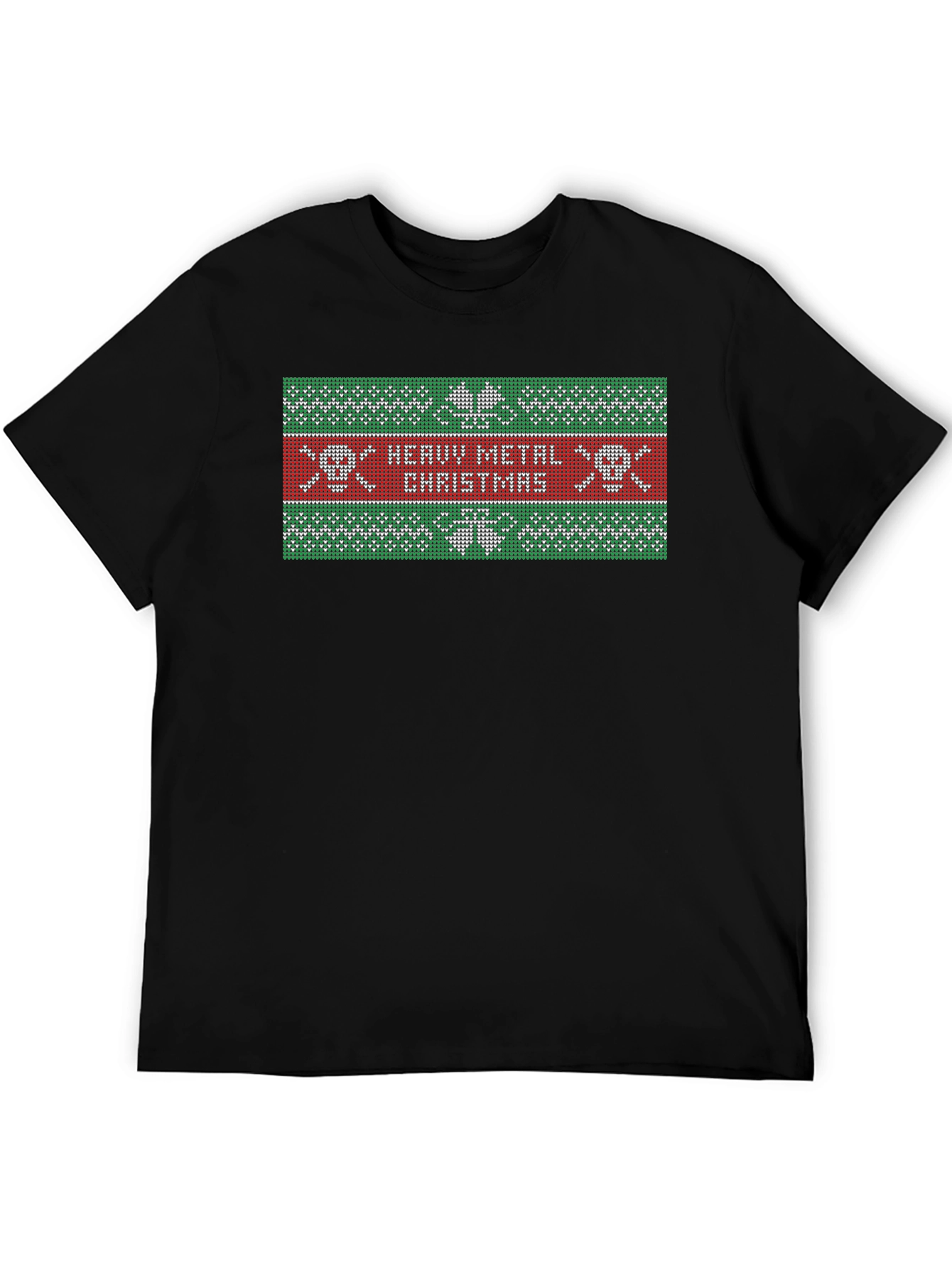 Heavy Metal Christmas Ugly Sweater Style T-Shirt
