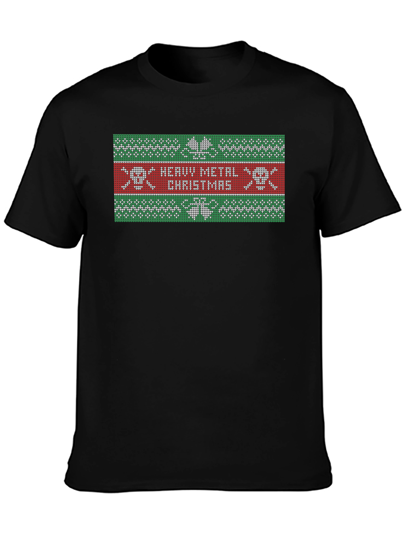 Heavy Metal Christmas Ugly Sweater Style T-Shirt