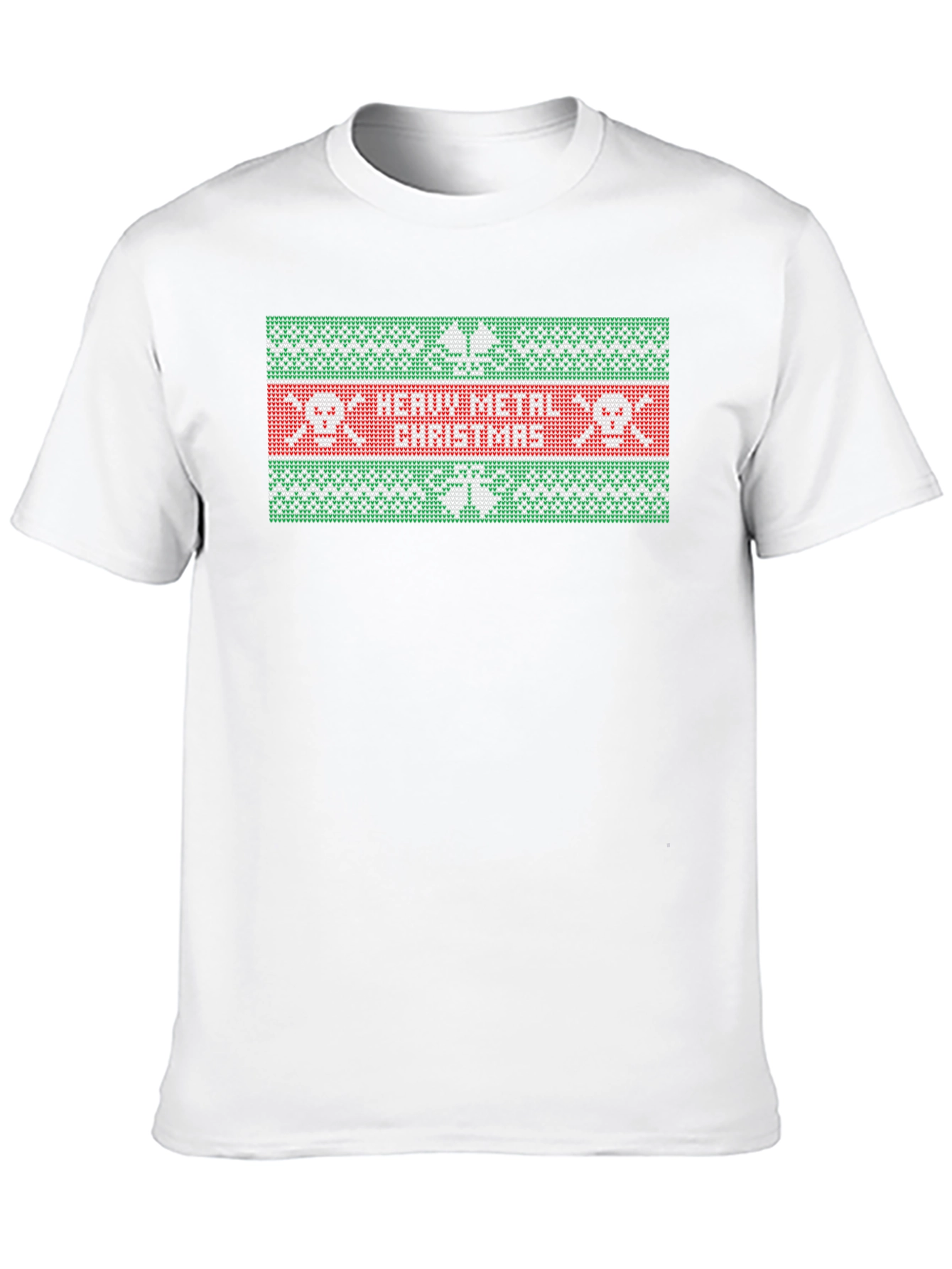 Heavy Metal Christmas Ugly Sweater Style T-Shirt