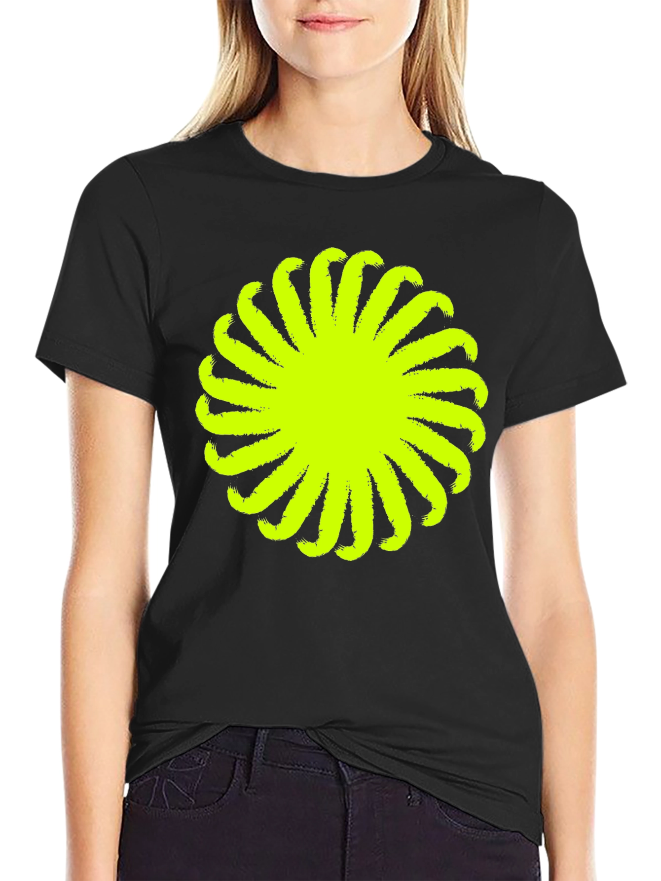 Abstract Graphic Tee - Bold Black Cotton T-Shirt