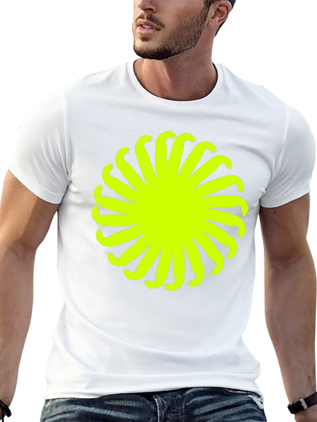 Abstract Graphic Tee - Bold Black Cotton T-Shirt