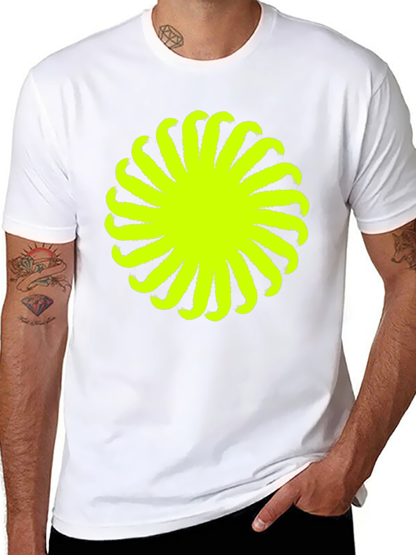 Abstract Graphic Tee - Bold Black Cotton T-Shirt