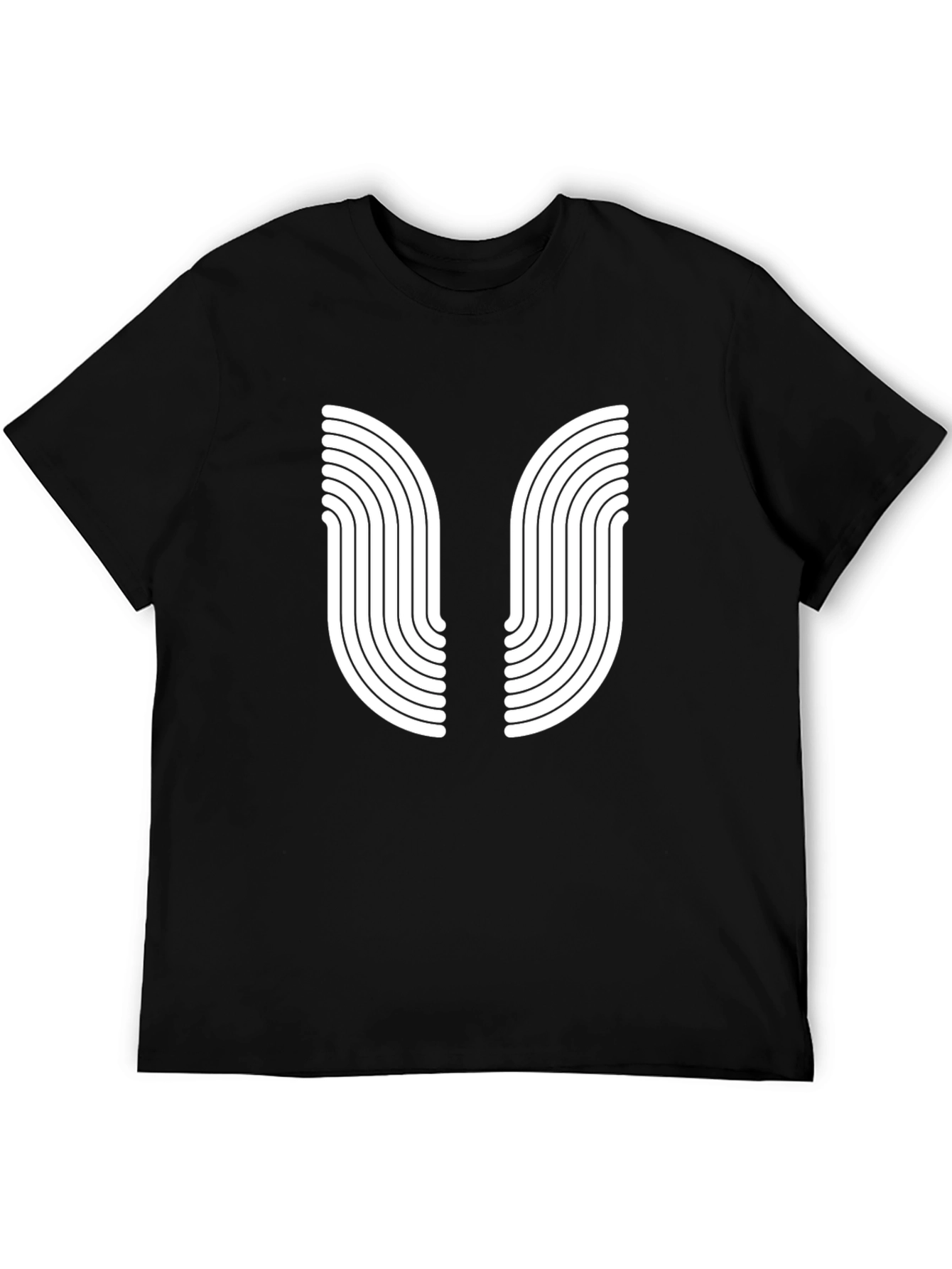 Modern Black Tee with Abstract Graphic Design