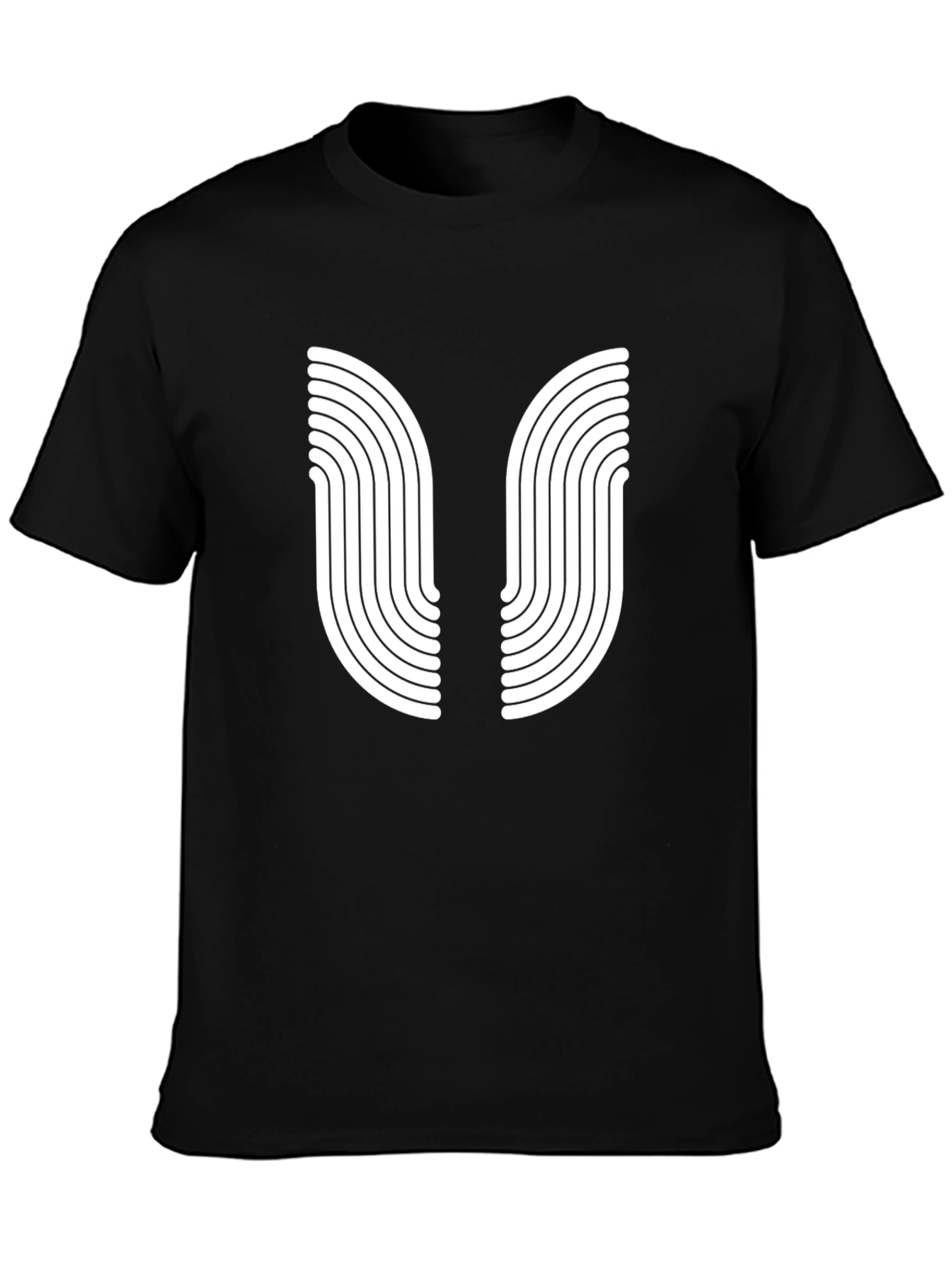 Modern Black Tee with Abstract Graphic Design
