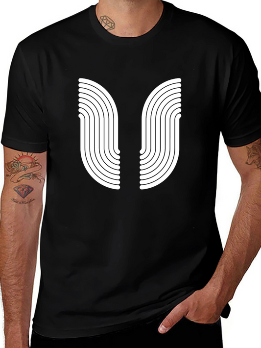 Modern Black Tee with Abstract Graphic Design