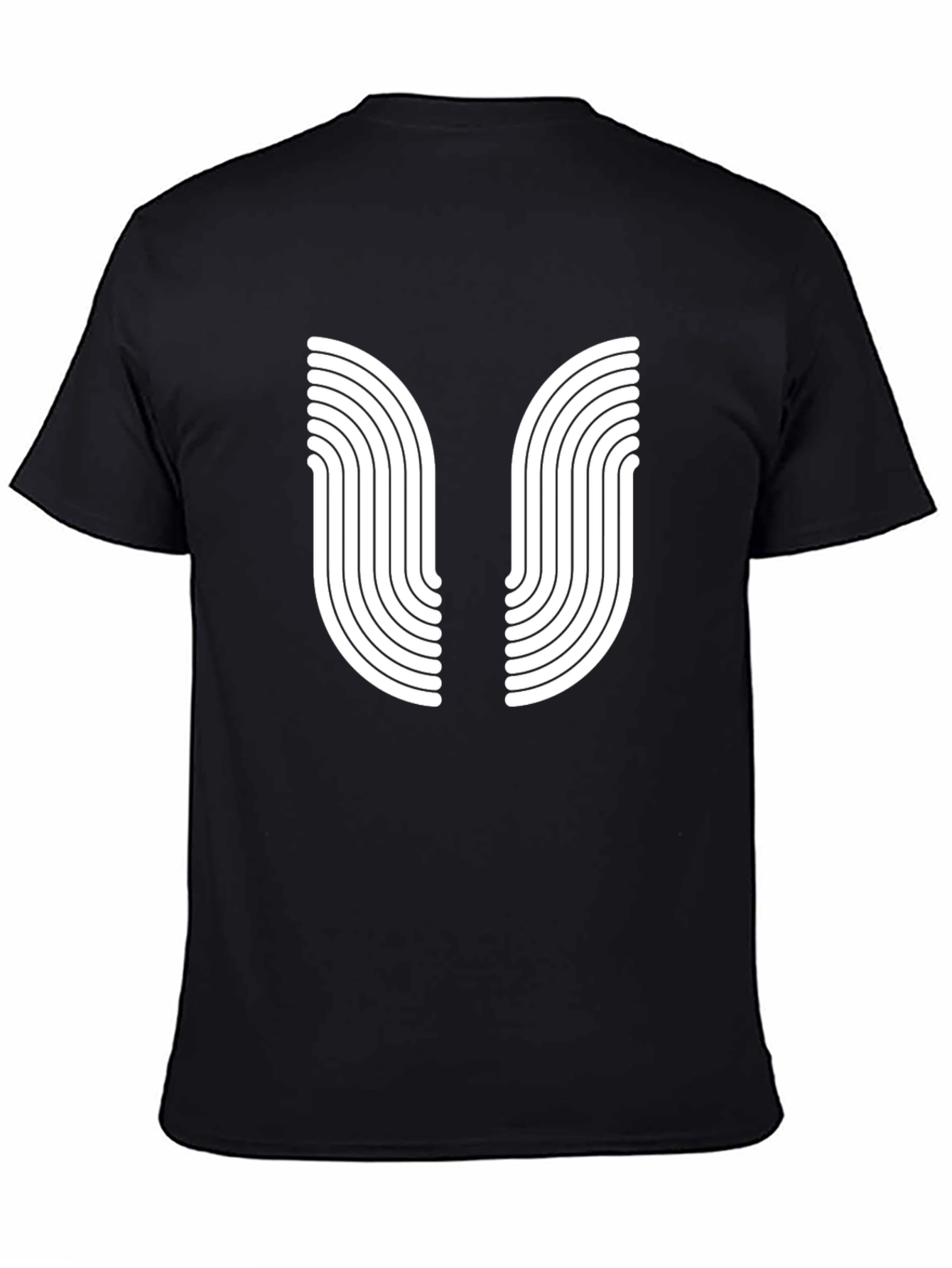 Modern Black Tee with Abstract Graphic Design