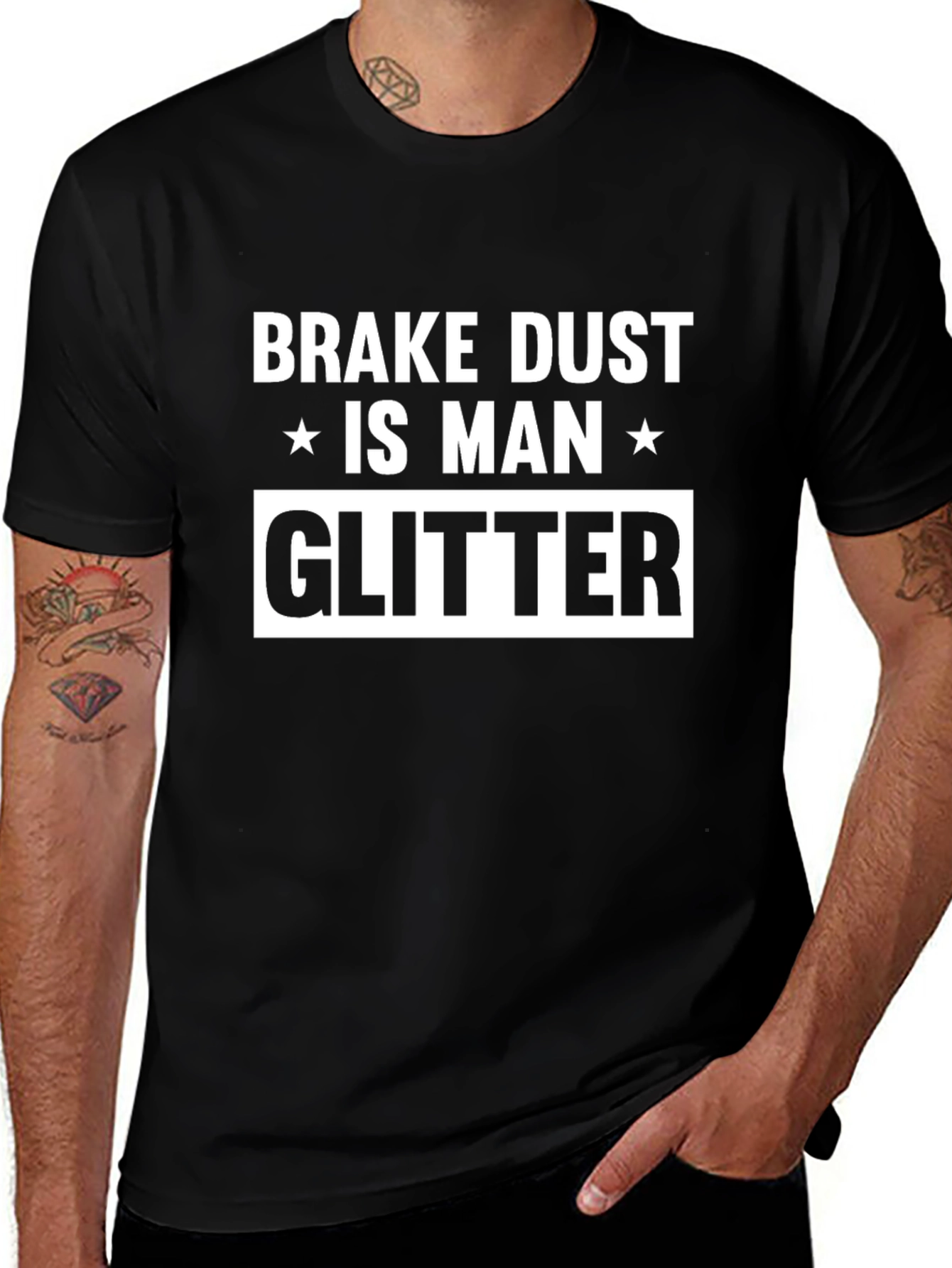 Brake Dust is Man Glitter Graphic T-Shirt