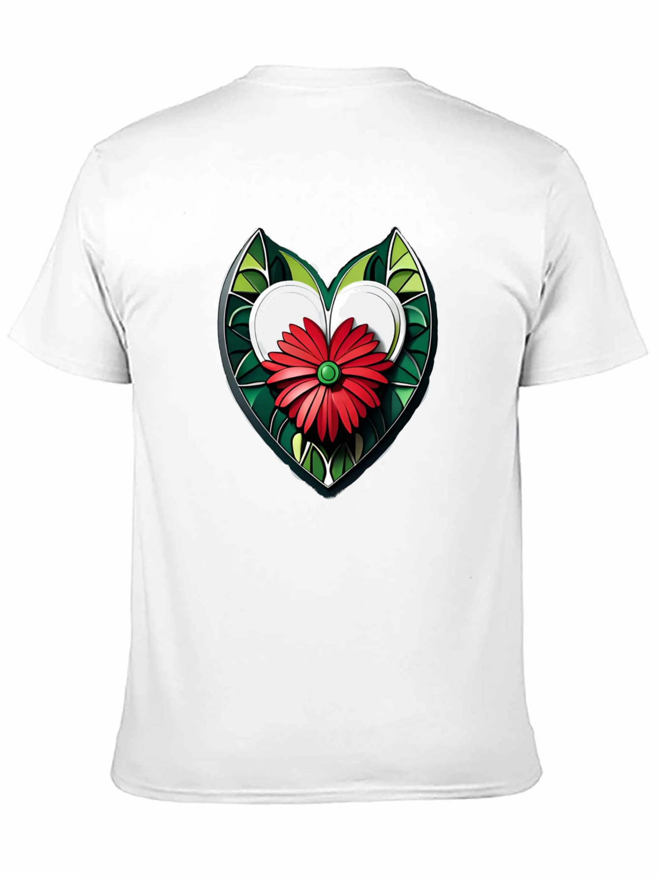 Heart Flower Graphic Black T-Shirt