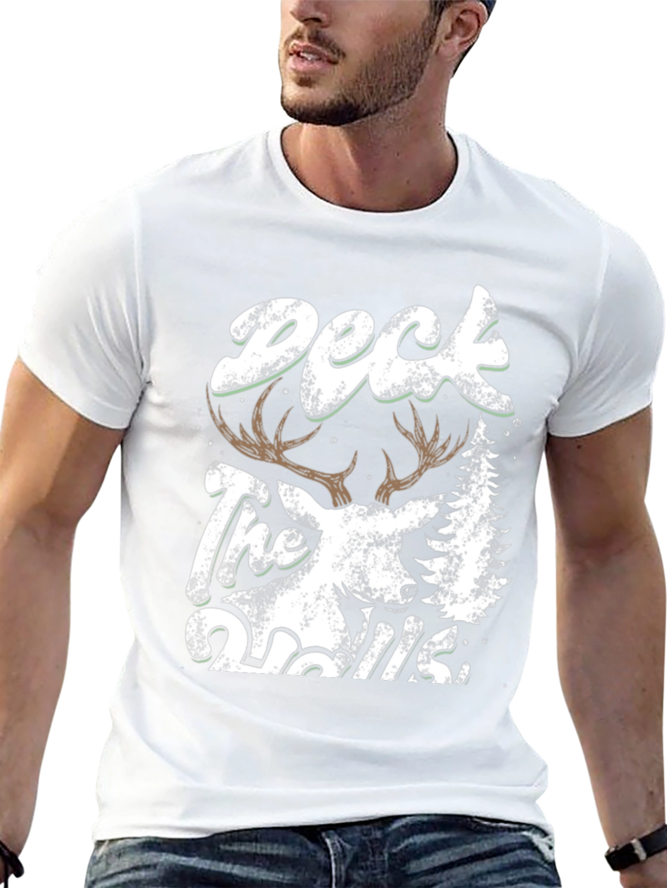 Deck the Halls Deer Graphic T-Shirt
