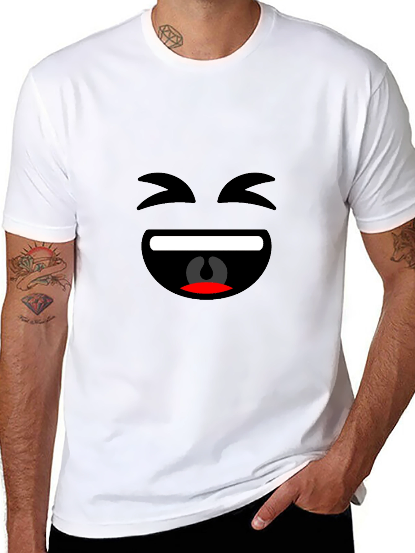 Laughing Emoji Black T-Shirt - Fun & Casual