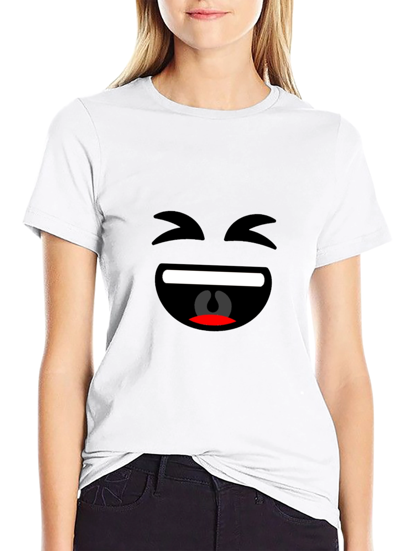 Laughing Emoji Black T-Shirt - Fun & Casual