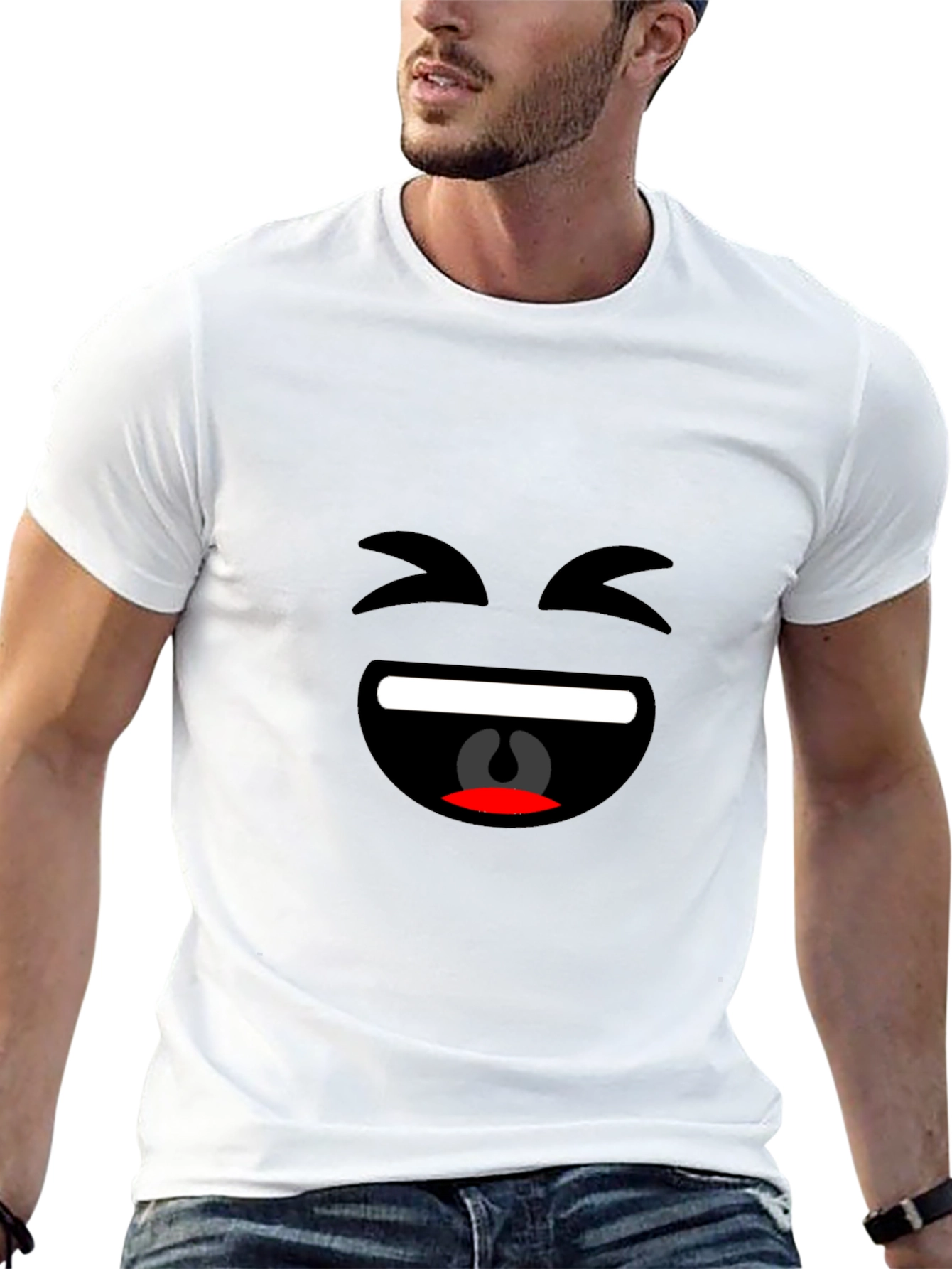 Laughing Emoji Black T-Shirt - Fun & Casual