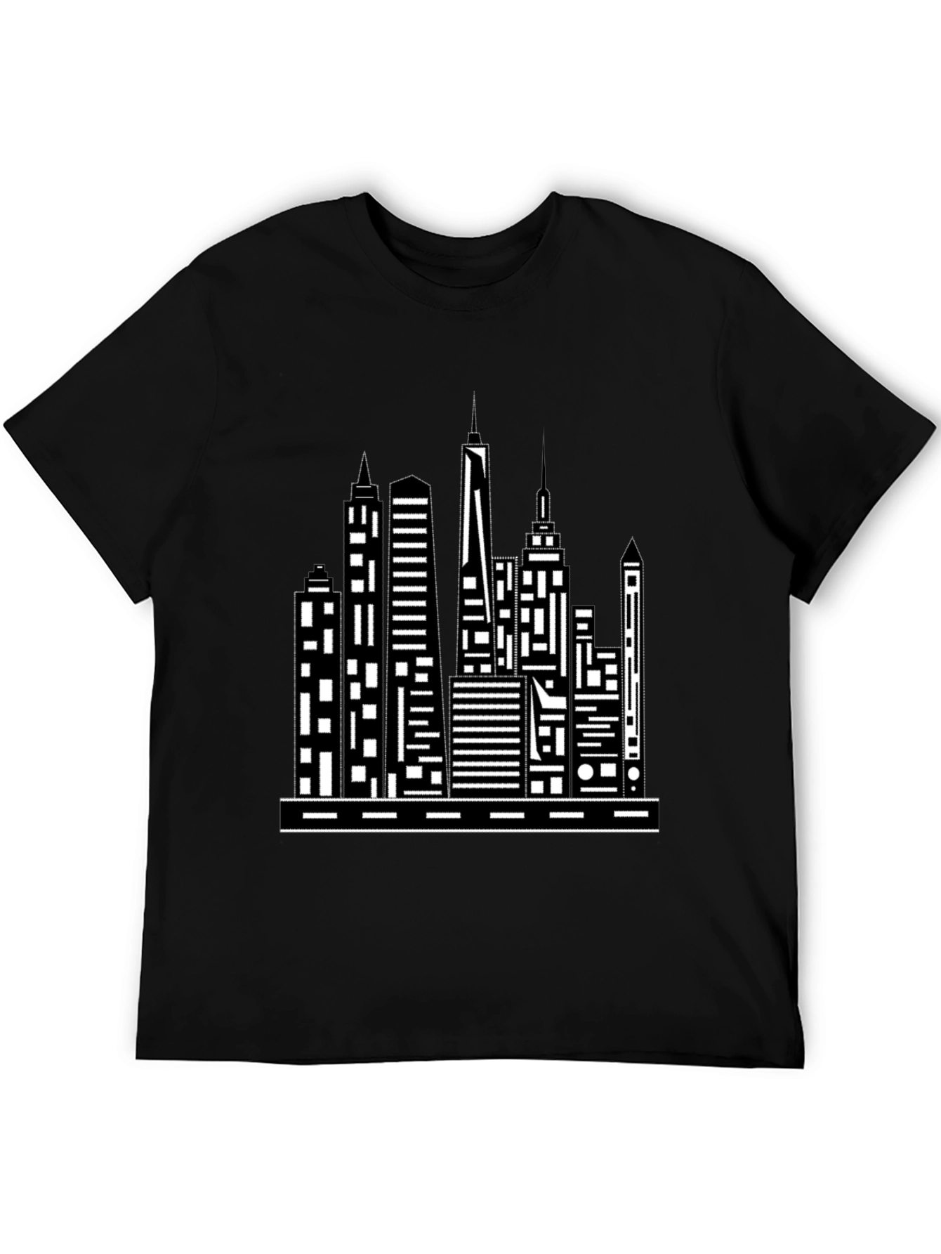 Cityscape Graphic Tee - Modern Black T-Shirt