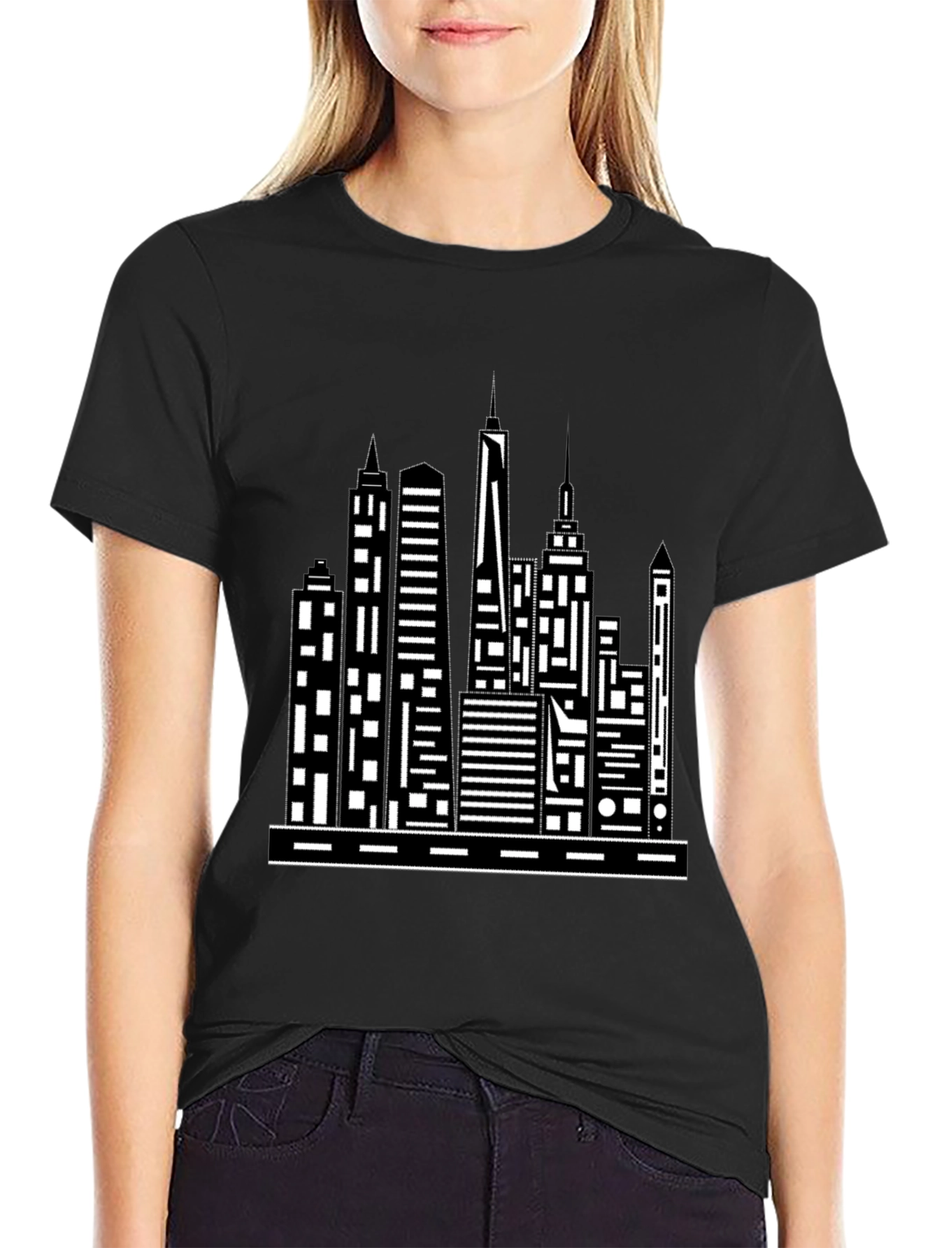 Cityscape Graphic Tee - Modern Black T-Shirt