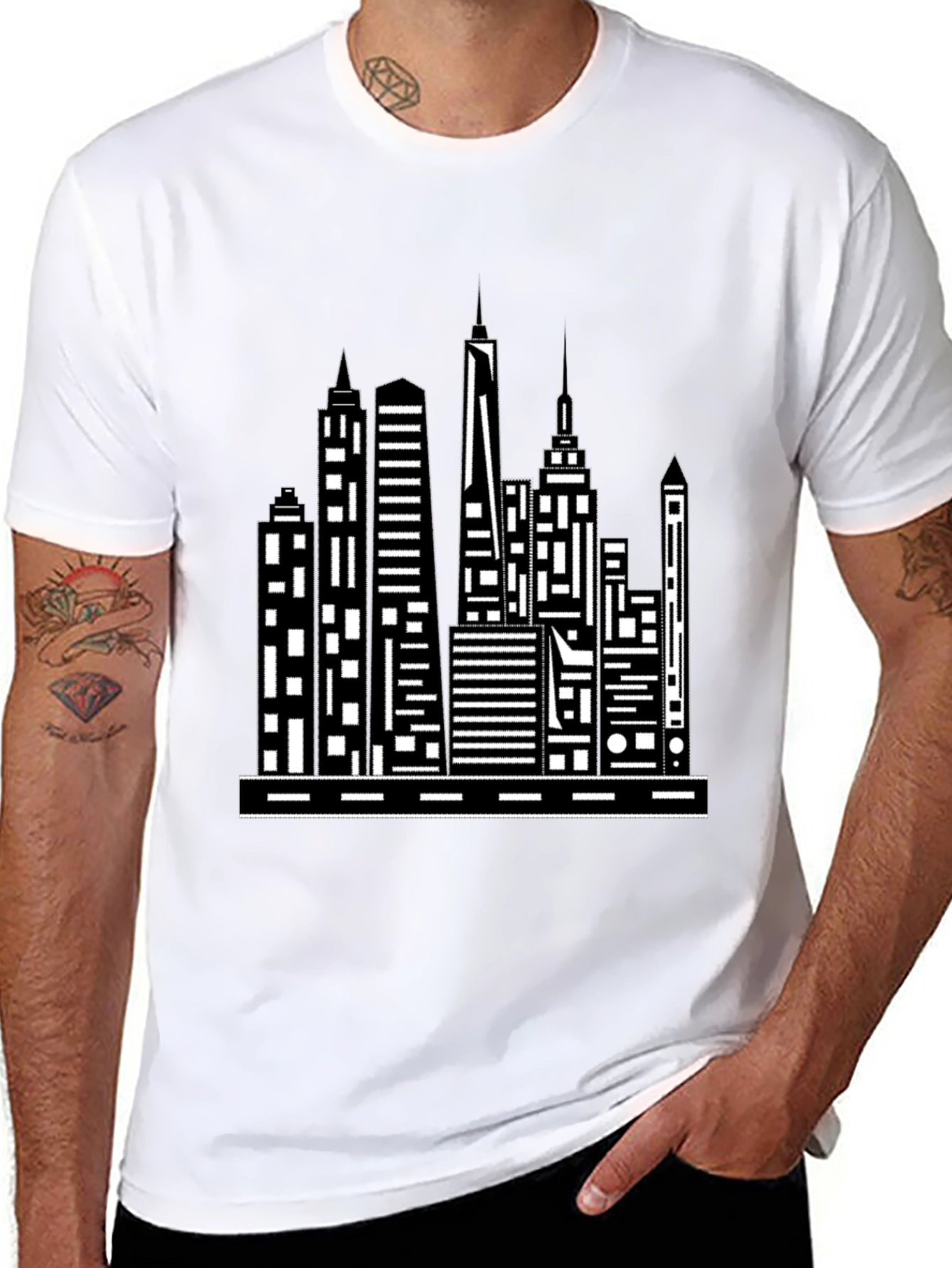 Cityscape Graphic Tee - Modern Black T-Shirt