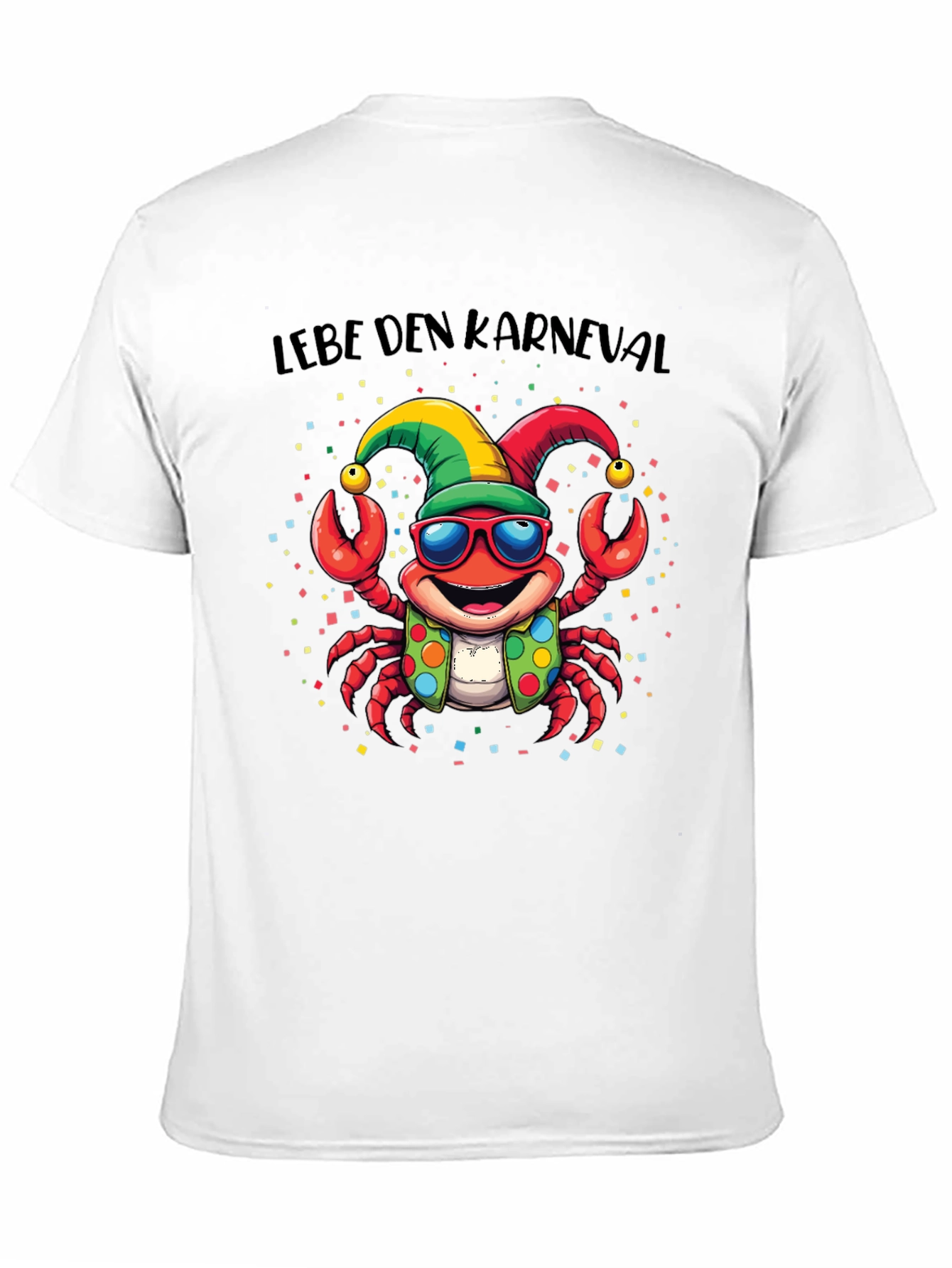 Lebe Den Karneval T-Shirt - Crab with Glasses
