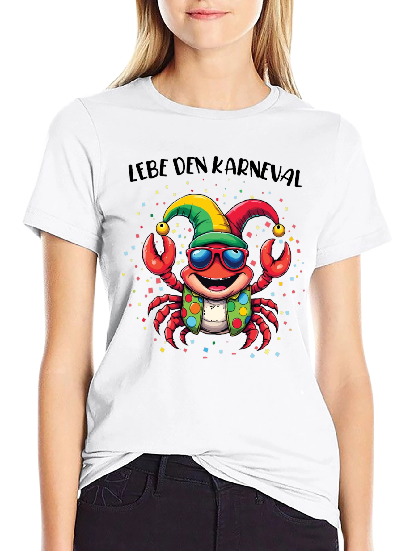Lebe Den Karneval T-Shirt - Crab with Glasses