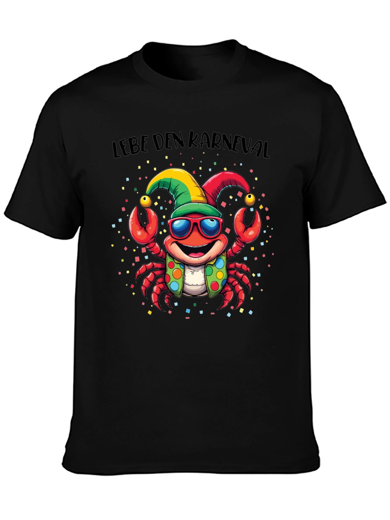 Lebe Den Karneval T-Shirt - Crab with Glasses