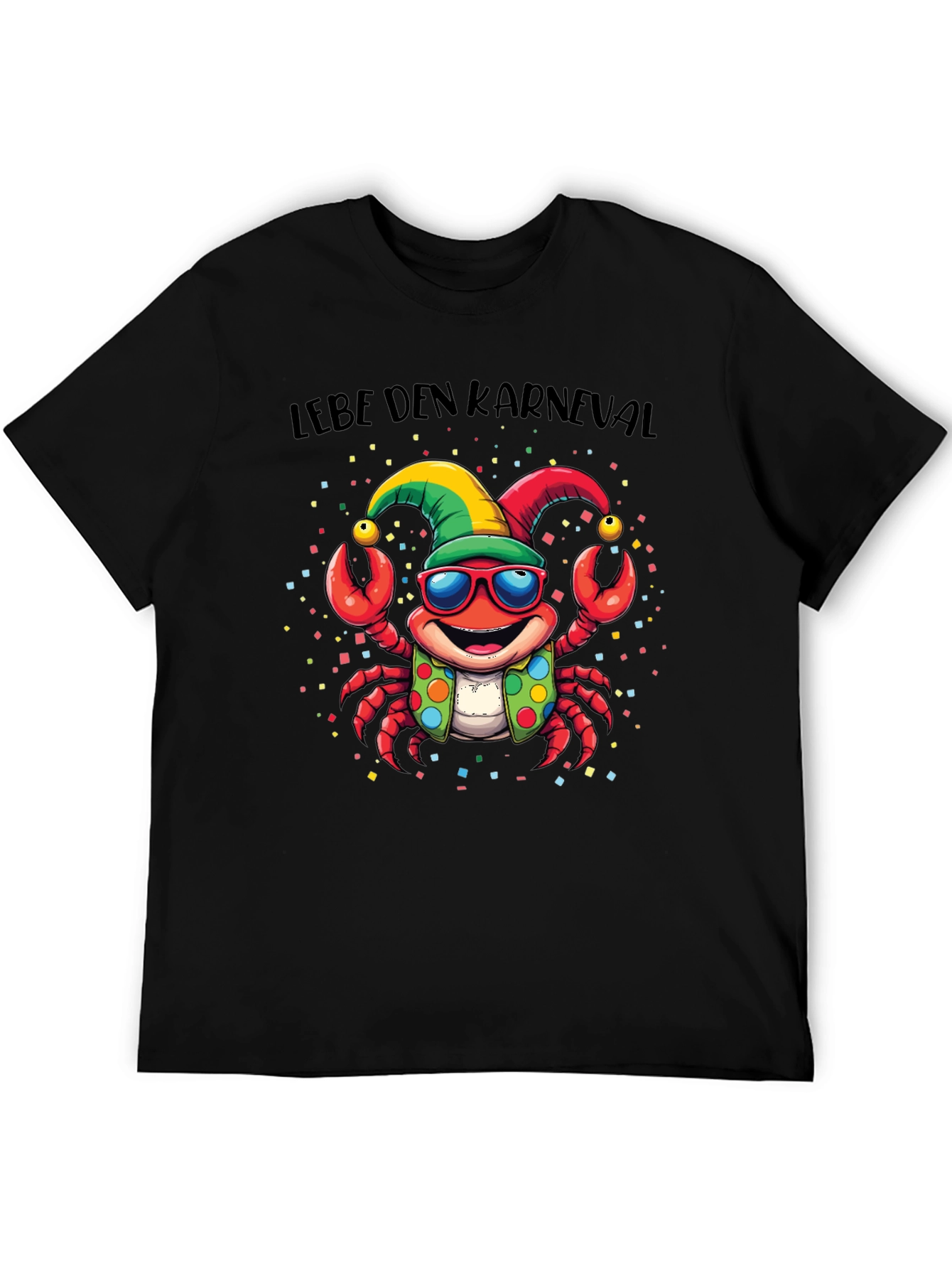 Lebe Den Karneval T-Shirt - Crab with Glasses