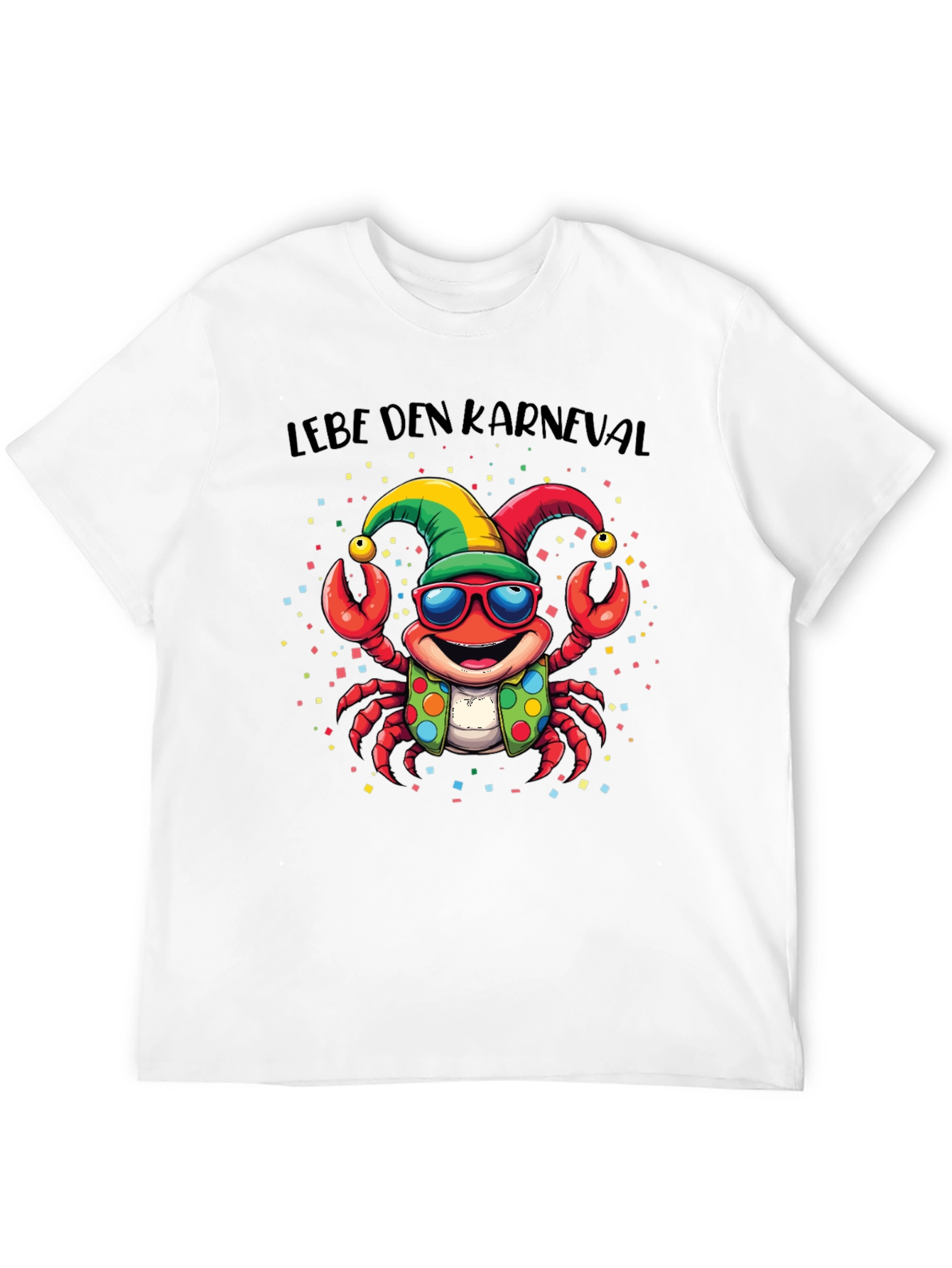 Lebe Den Karneval T-Shirt - Crab with Glasses