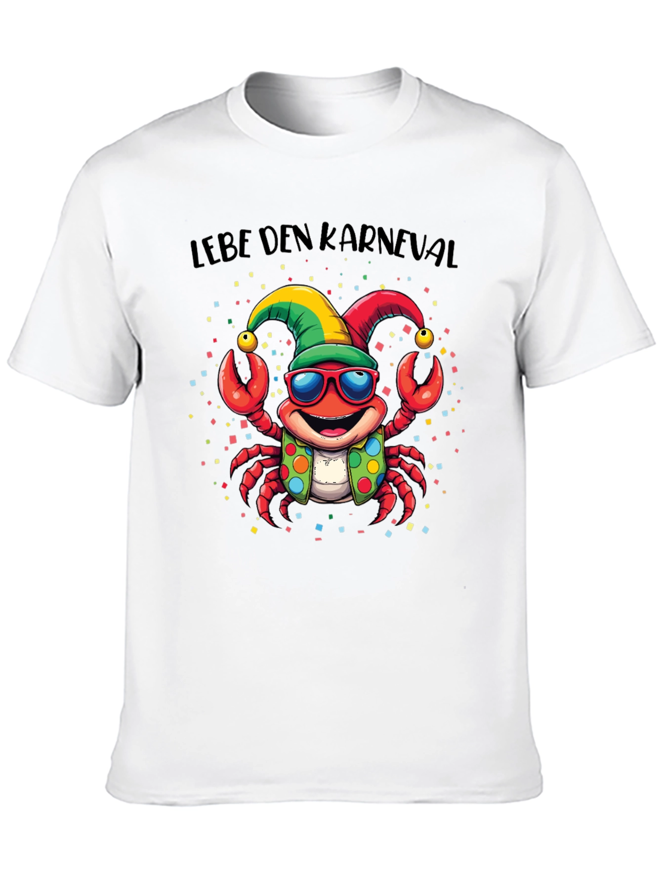 Lebe Den Karneval T-Shirt - Crab with Glasses