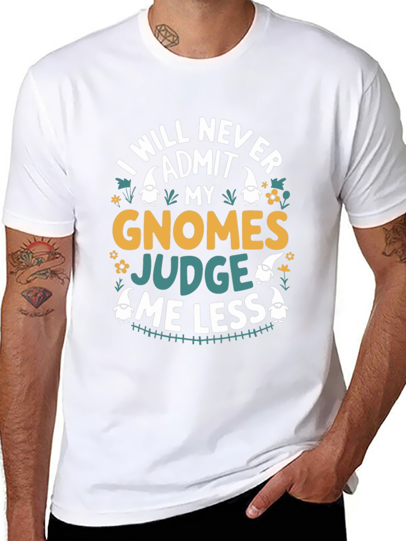 Gnome Judge Graphic T-Shirt -  Never Admit