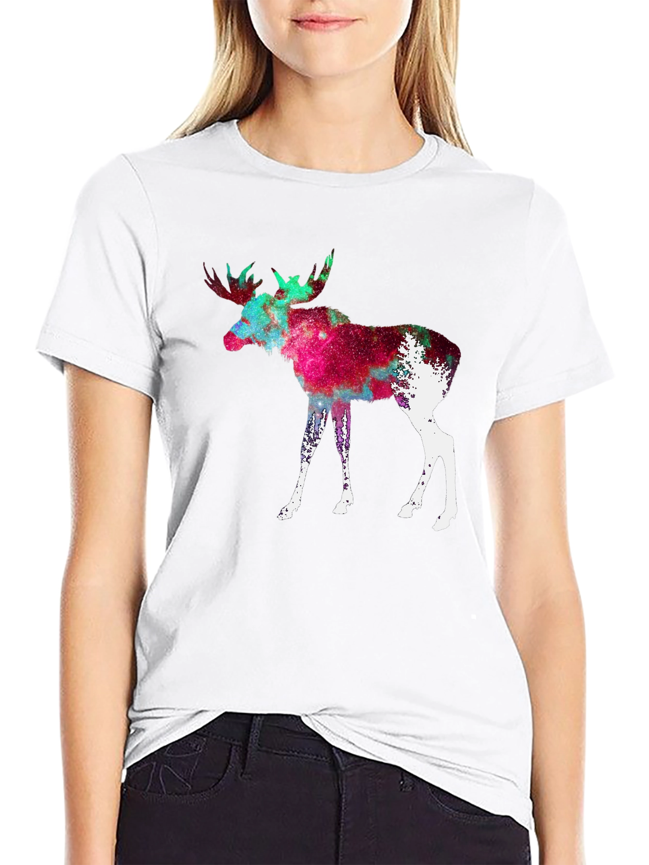 Cosmic Moose Graphic Tee - Black