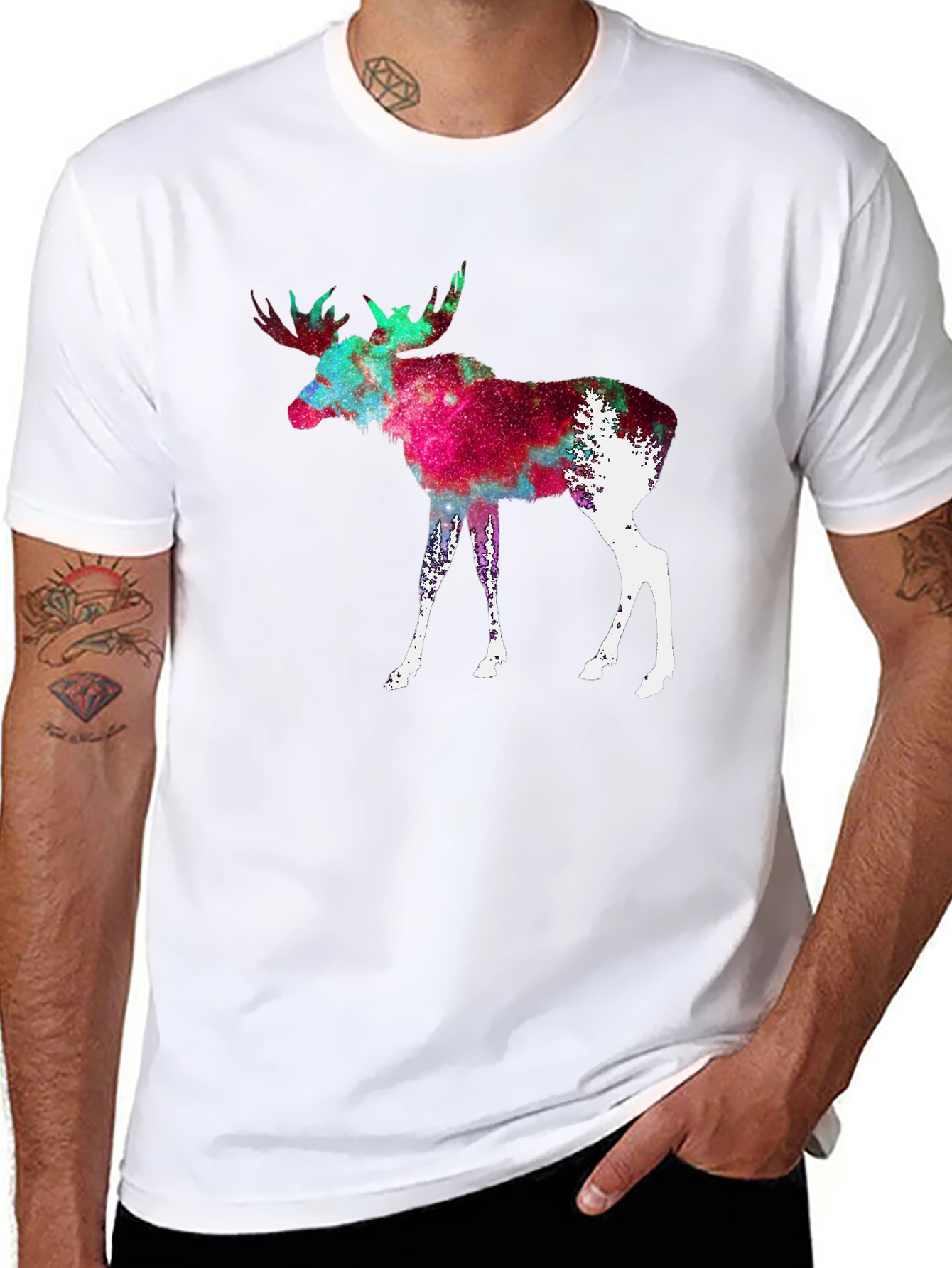 Cosmic Moose Graphic Tee - Black