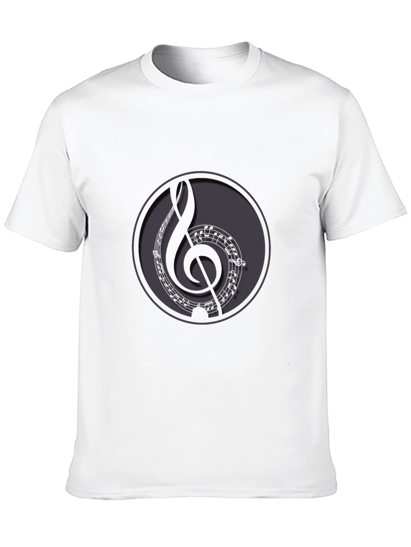 Music Treble Clef Graphic Black T-Shirt